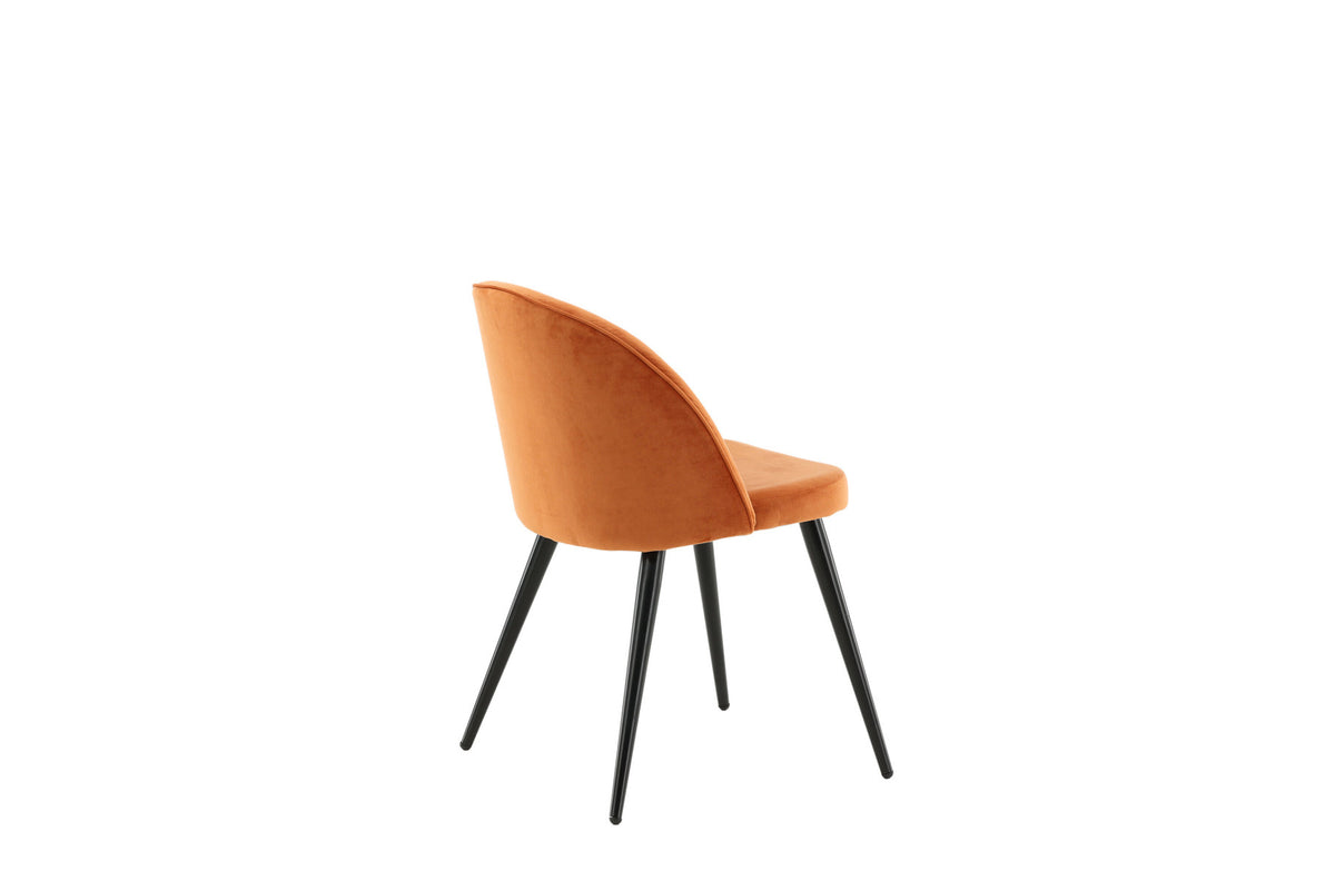 Velvet Matstol Stuhl in Rostiges Orange / Schwarz präsentiert im Onlineshop von KAQTU Design AG. Schalenstuhl ist von Venture Home
