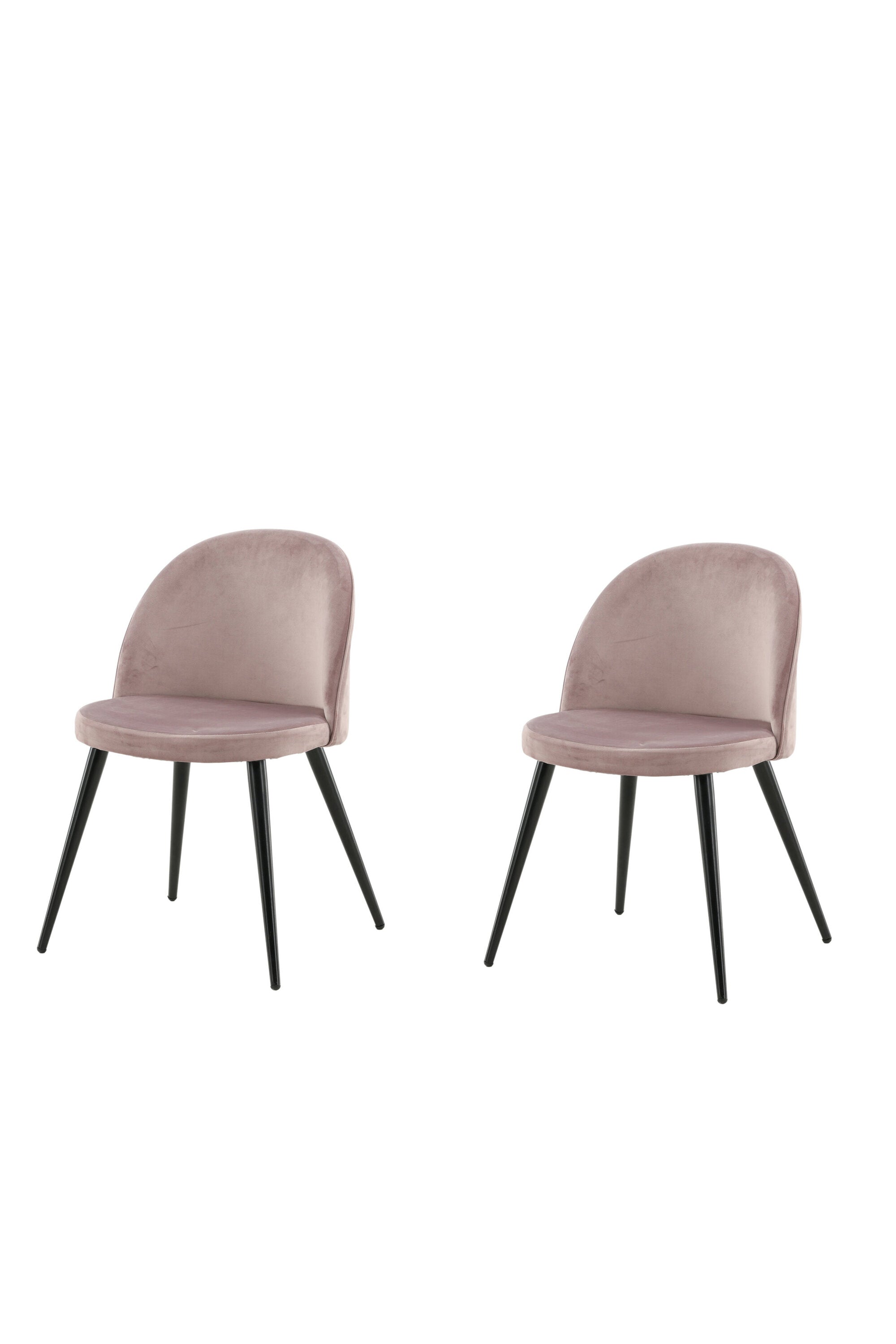 Velvet Matstol Stuhl in Altrosa / Schwarz präsentiert im Onlineshop von KAQTU Design AG. Schalenstuhl ist von Venture Home
