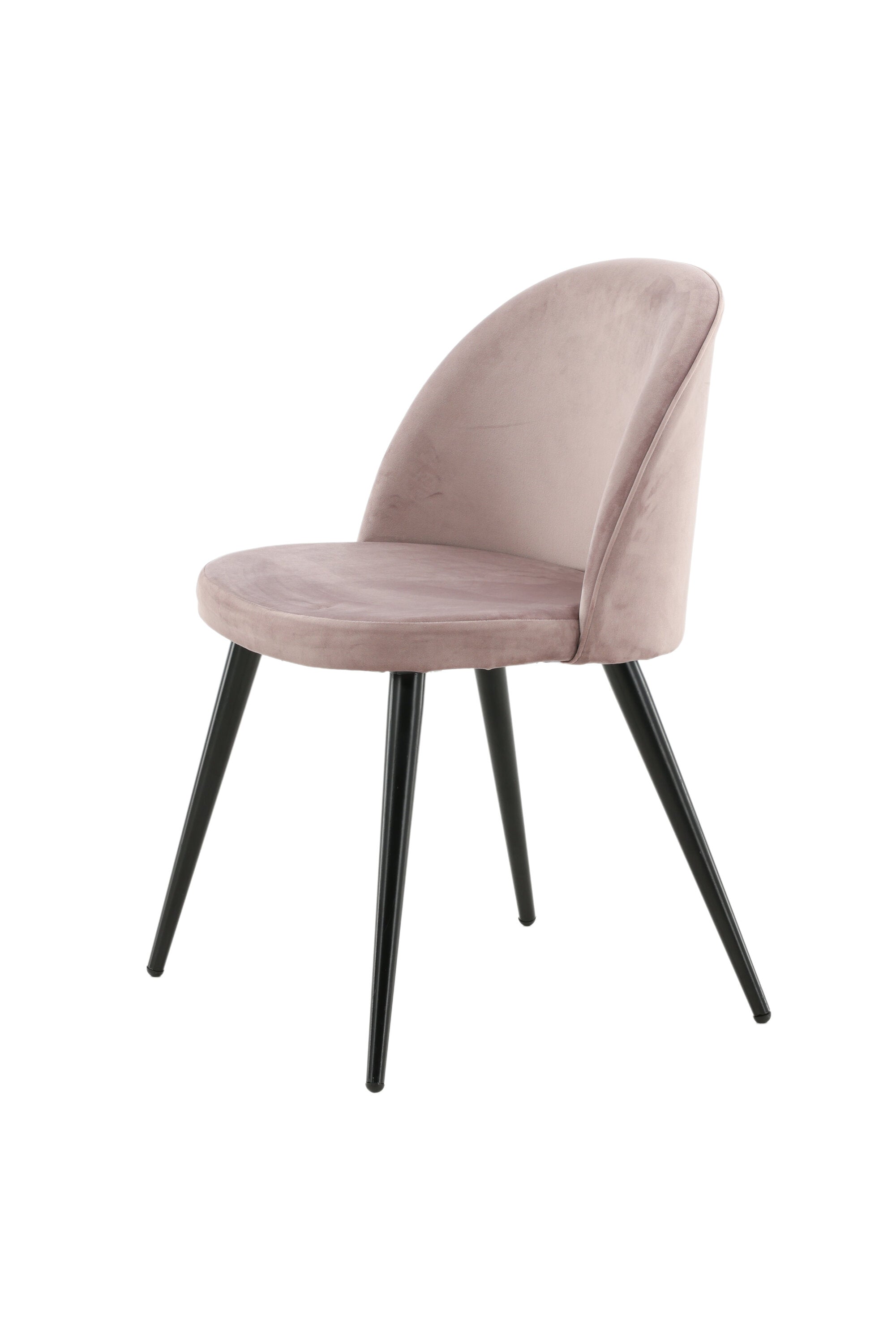 Velvet Matstol Stuhl in Altrosa / Schwarz präsentiert im Onlineshop von KAQTU Design AG. Schalenstuhl ist von Venture Home