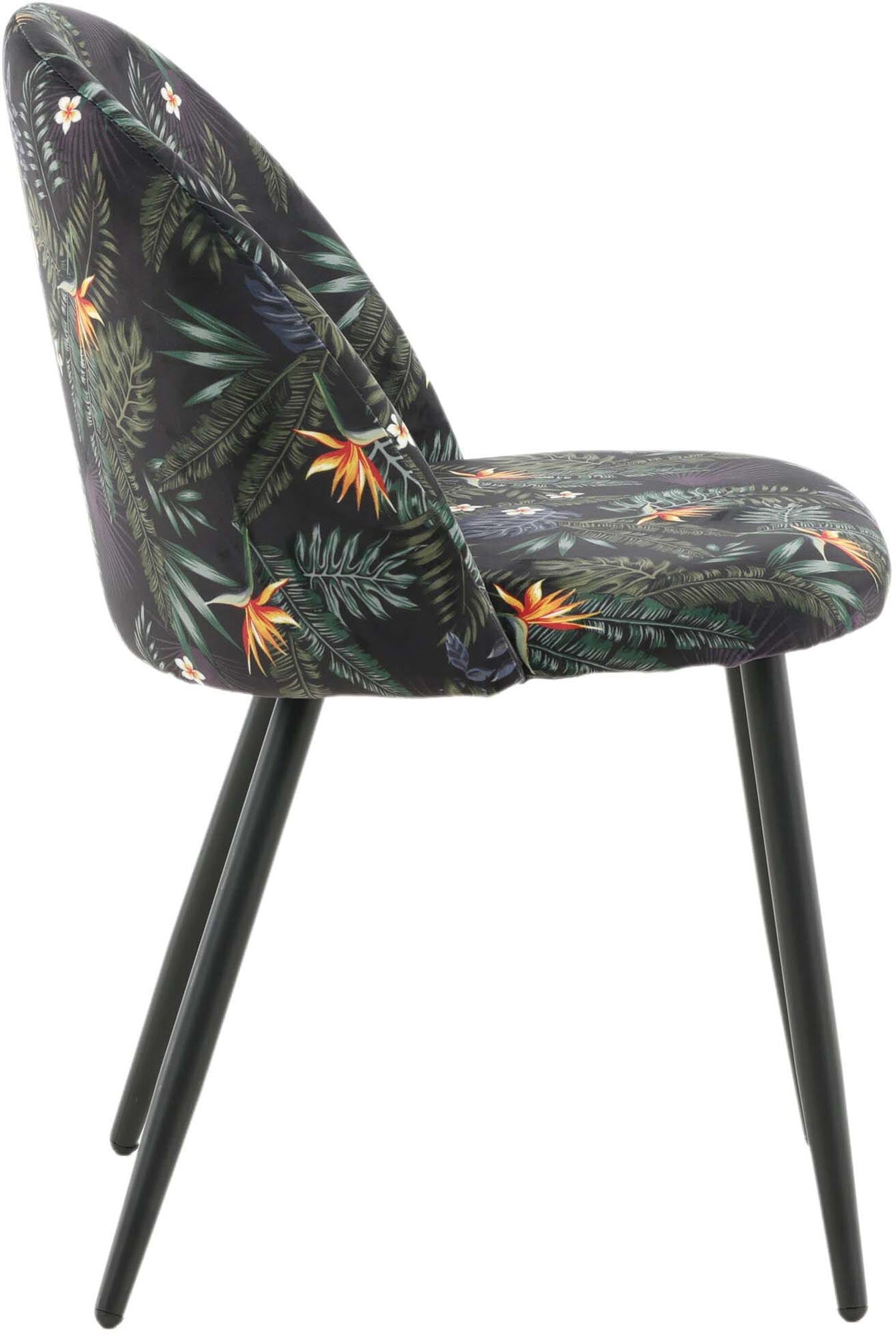 Luxuriöser Velvet Stuhl von Venture Home: Weicher Samt, stilvolle Ergonomie und edle Metallbeine für ein elegantes Esszimmer.