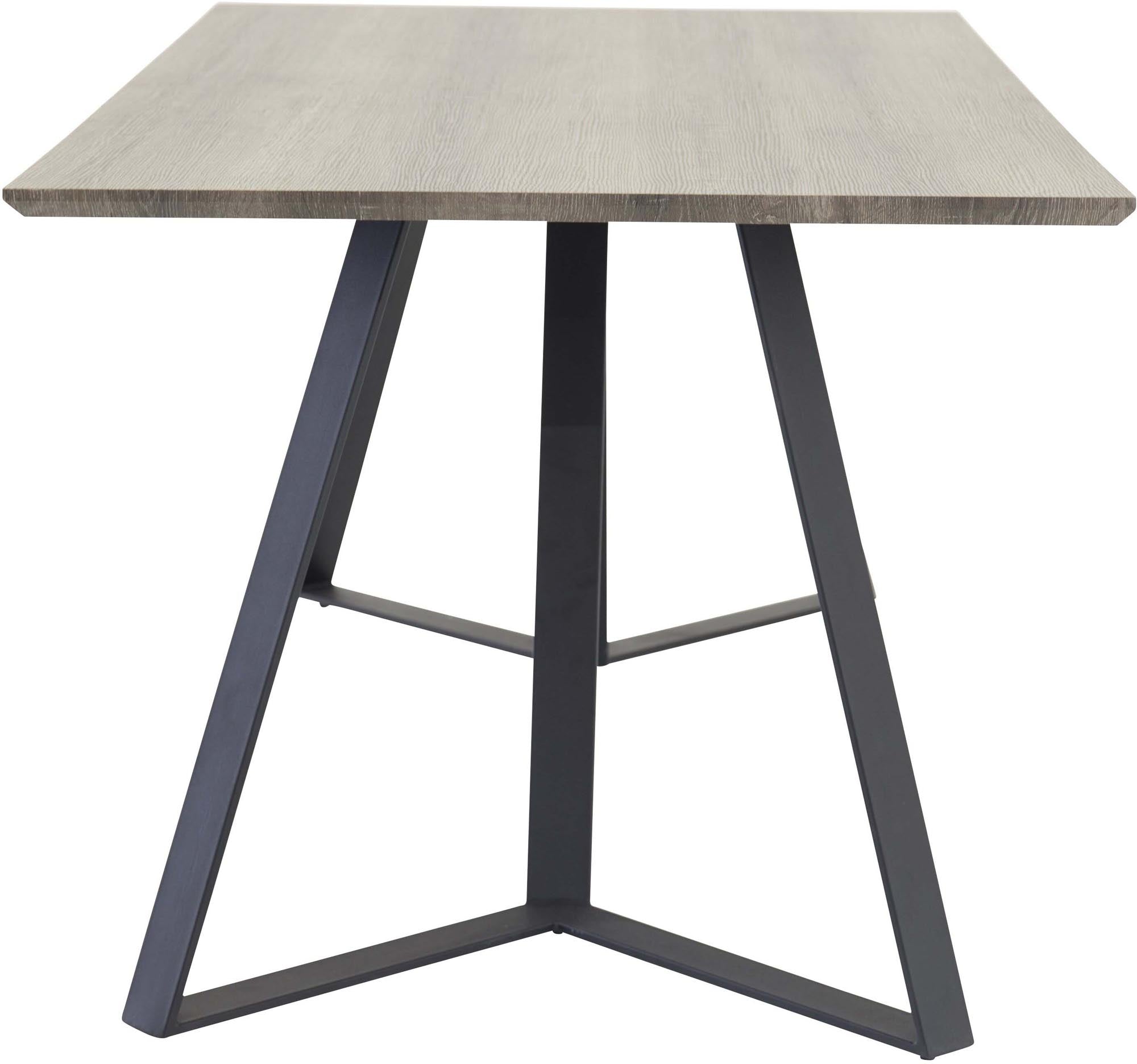 Entdecken Sie den Marina Tisch von Venture Home: Ein eleganter Esstisch aus hochwertigem MDF mit stabilen Metallbeinen, ideal für gesellige Abende.