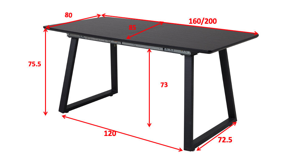 Inka ausziehbarer Tisch in Schwarz präsentiert im Onlineshop von KAQTU Design AG. Esstisch ist von Venture Home