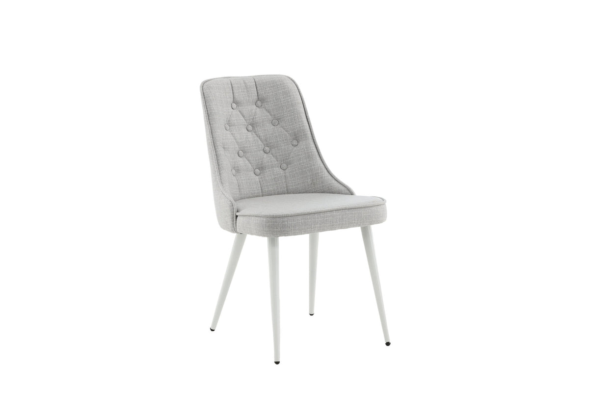 Velvet Deluxe Stuhl in Hellgrau / Weiss präsentiert im Onlineshop von KAQTU Design AG. Stuhl ist von Venture Home