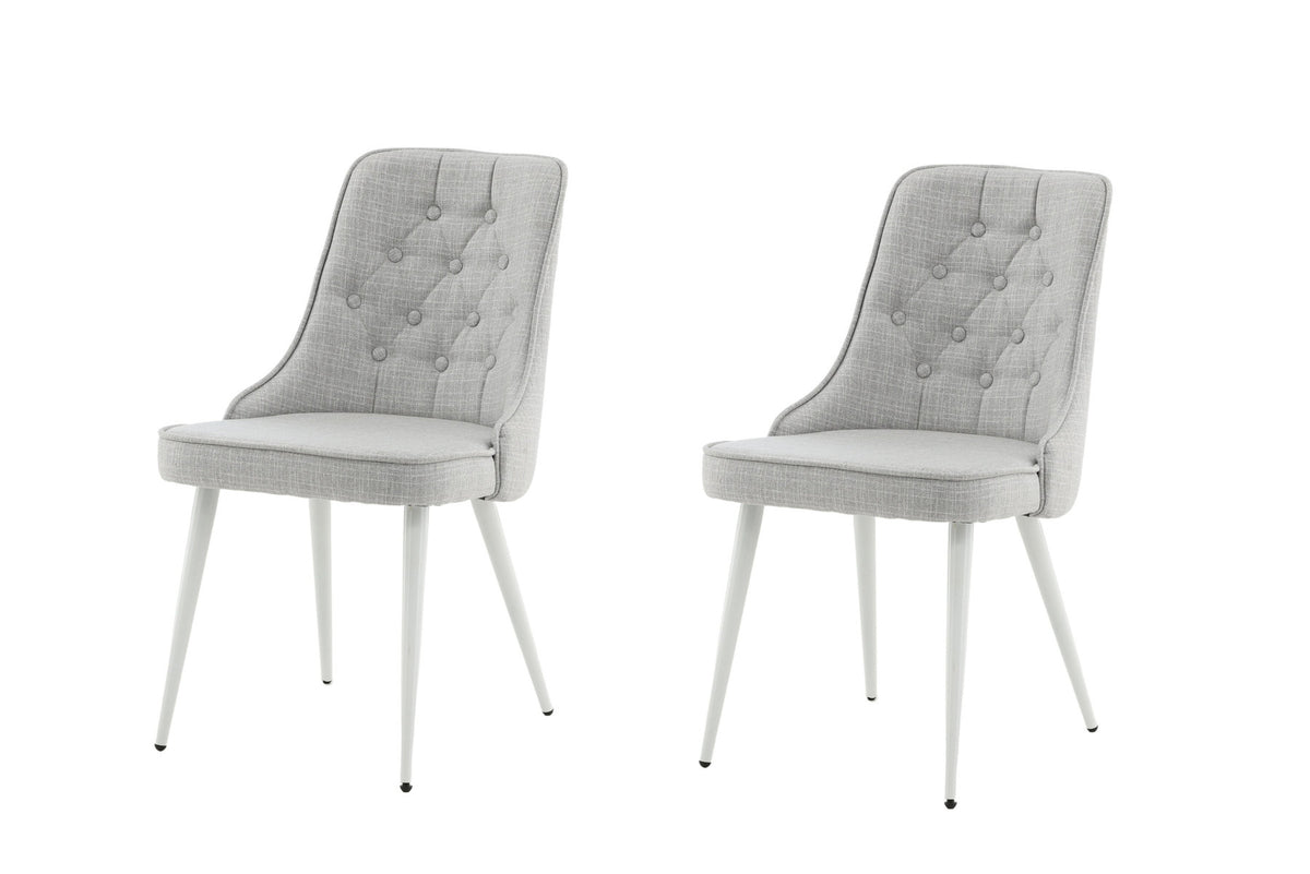 Velvet Deluxe Stuhl in Hellgrau / Weiss präsentiert im Onlineshop von KAQTU Design AG. Stuhl ist von Venture Home