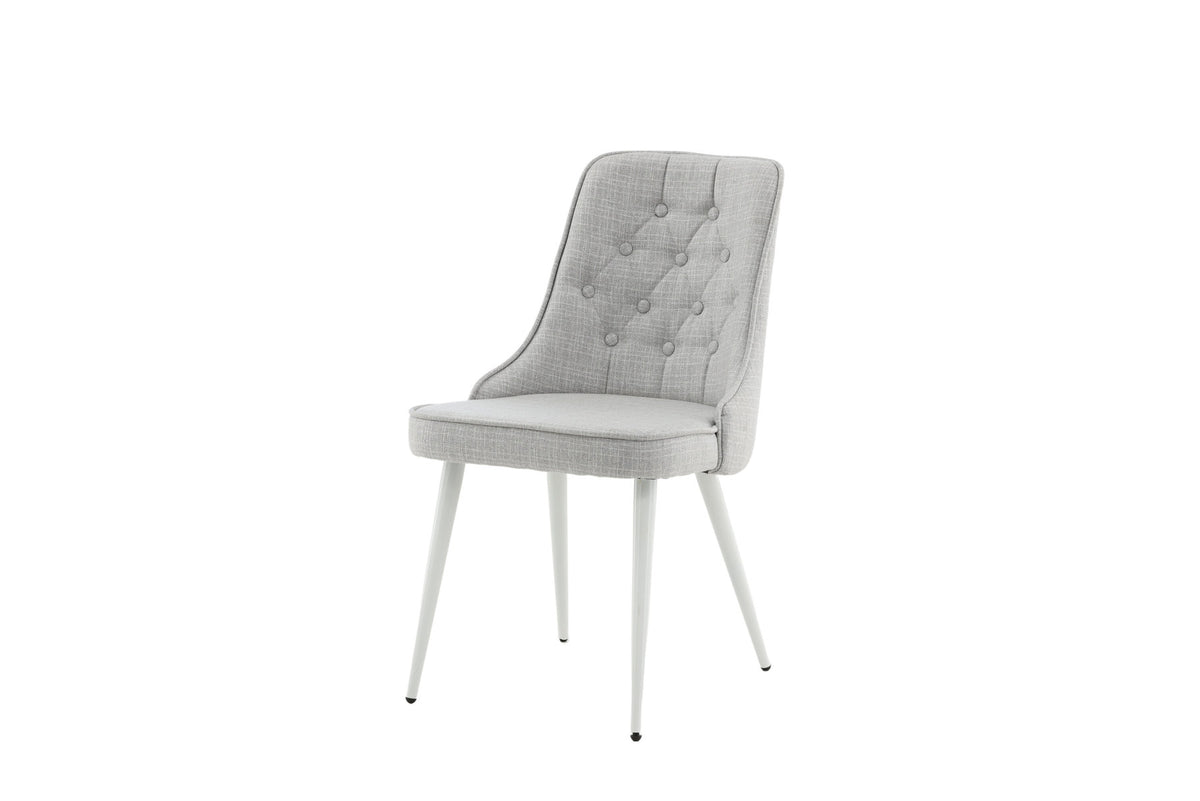 Velvet Deluxe Stuhl in Hellgrau / Weiss präsentiert im Onlineshop von KAQTU Design AG. Stuhl ist von Venture Home