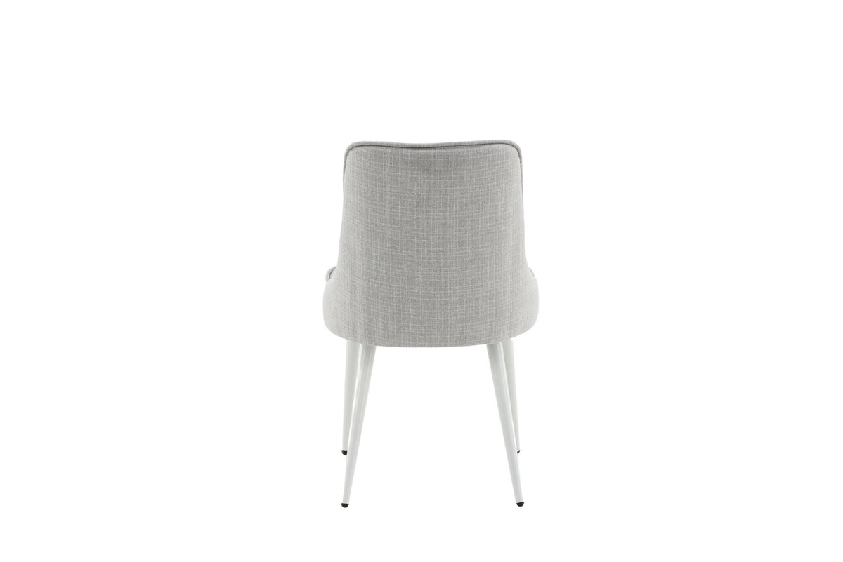 Velvet Deluxe Stuhl in Hellgrau / Weiss präsentiert im Onlineshop von KAQTU Design AG. Stuhl ist von Venture Home