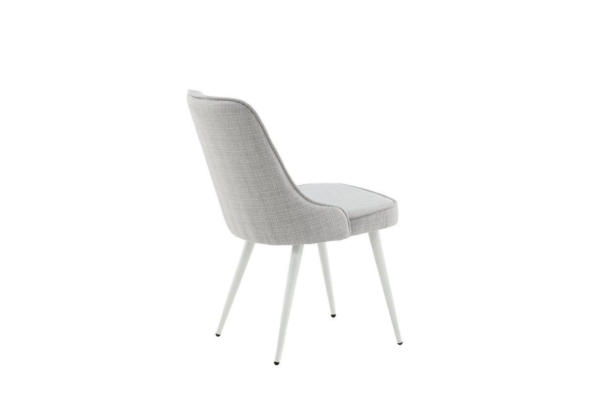 Velvet Deluxe Stuhl in Hellgrau / Weiss präsentiert im Onlineshop von KAQTU Design AG. Stuhl ist von Venture Home