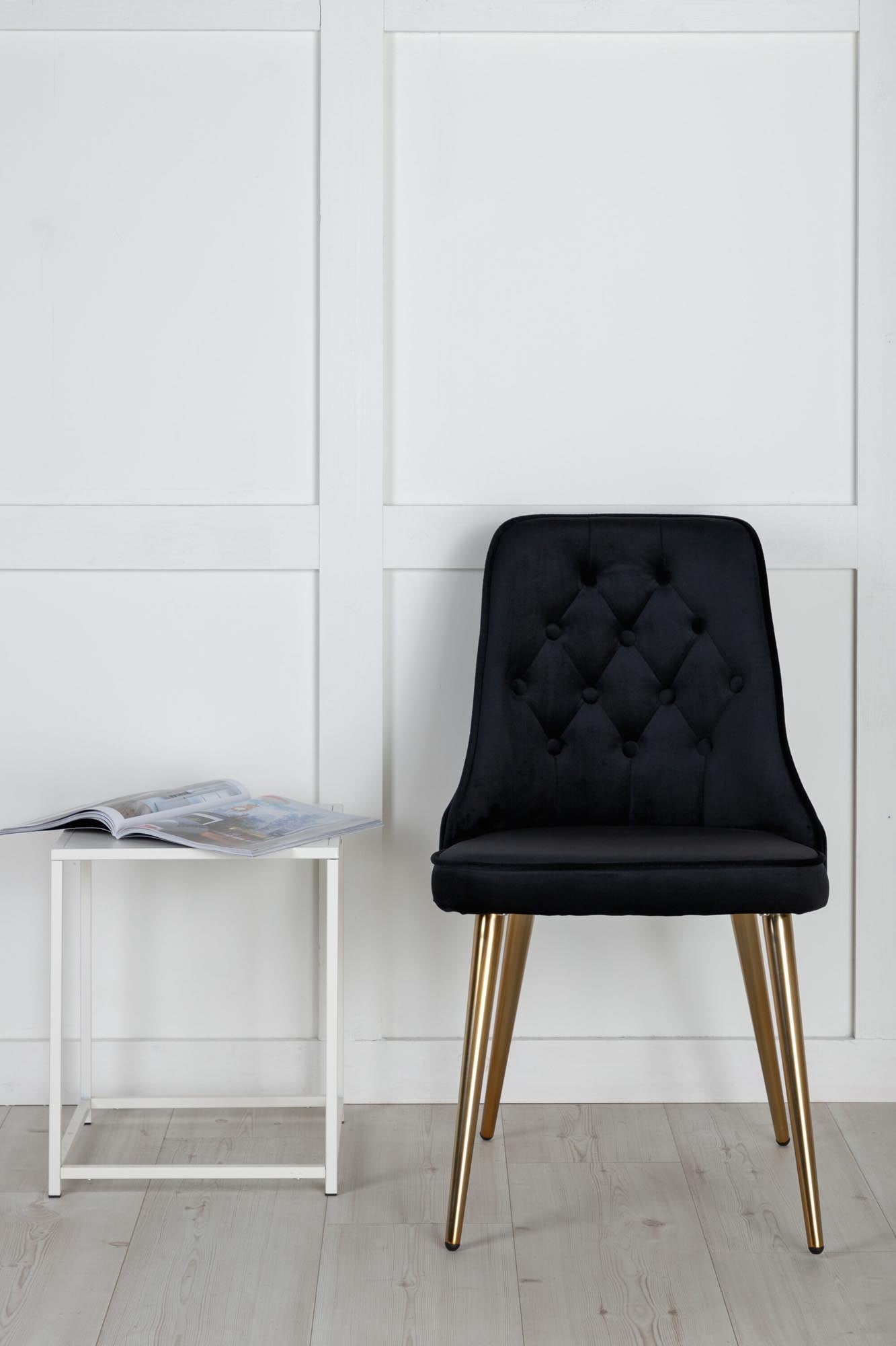 Velvet Lyx Stuhl in Schwarz präsentiert im Onlineshop von KAQTU Design AG. Stuhl ist von Venture Home