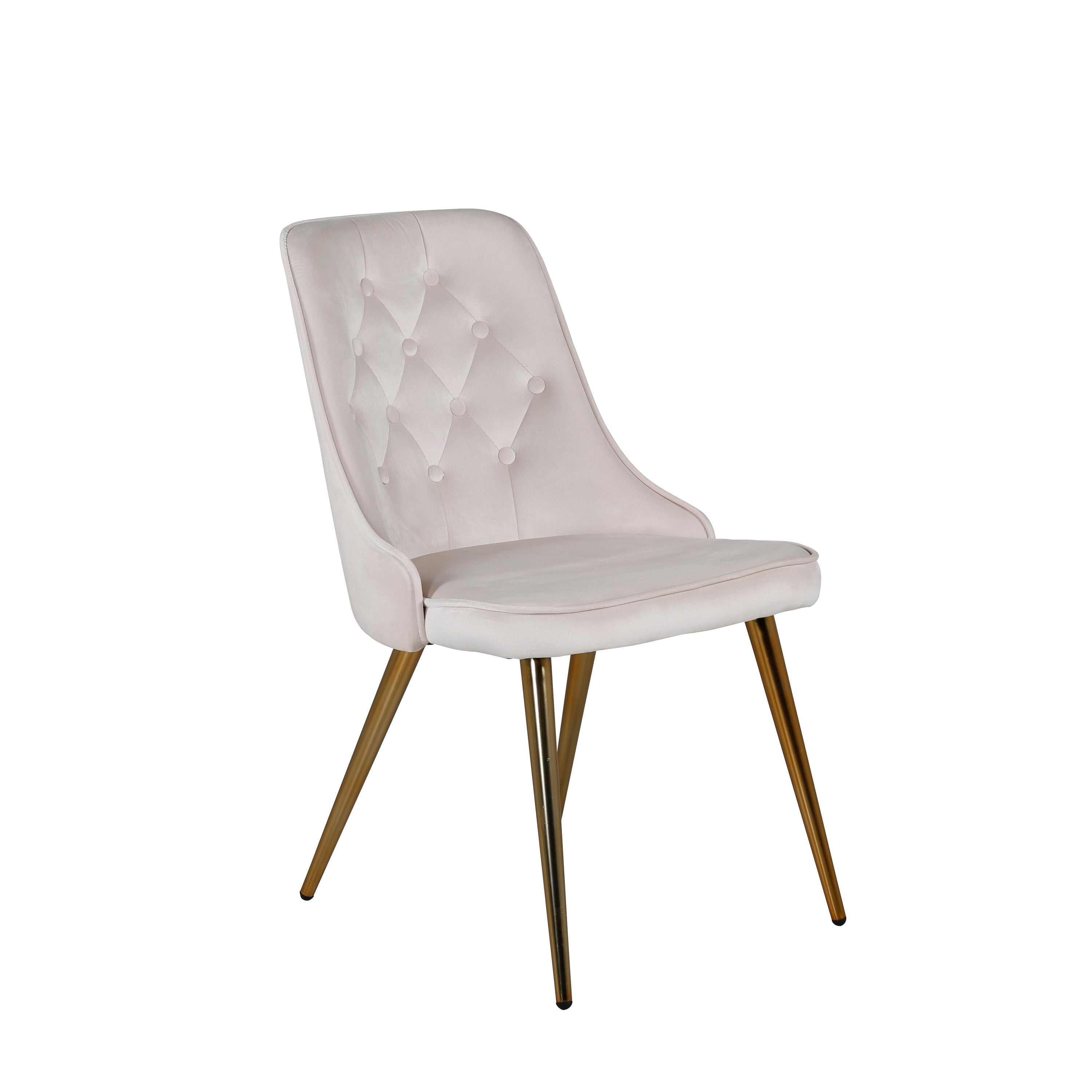 Velvet Deluxe Stuhl in Beige / Gold präsentiert im Onlineshop von KAQTU Design AG. Stuhl ist von Venture Home