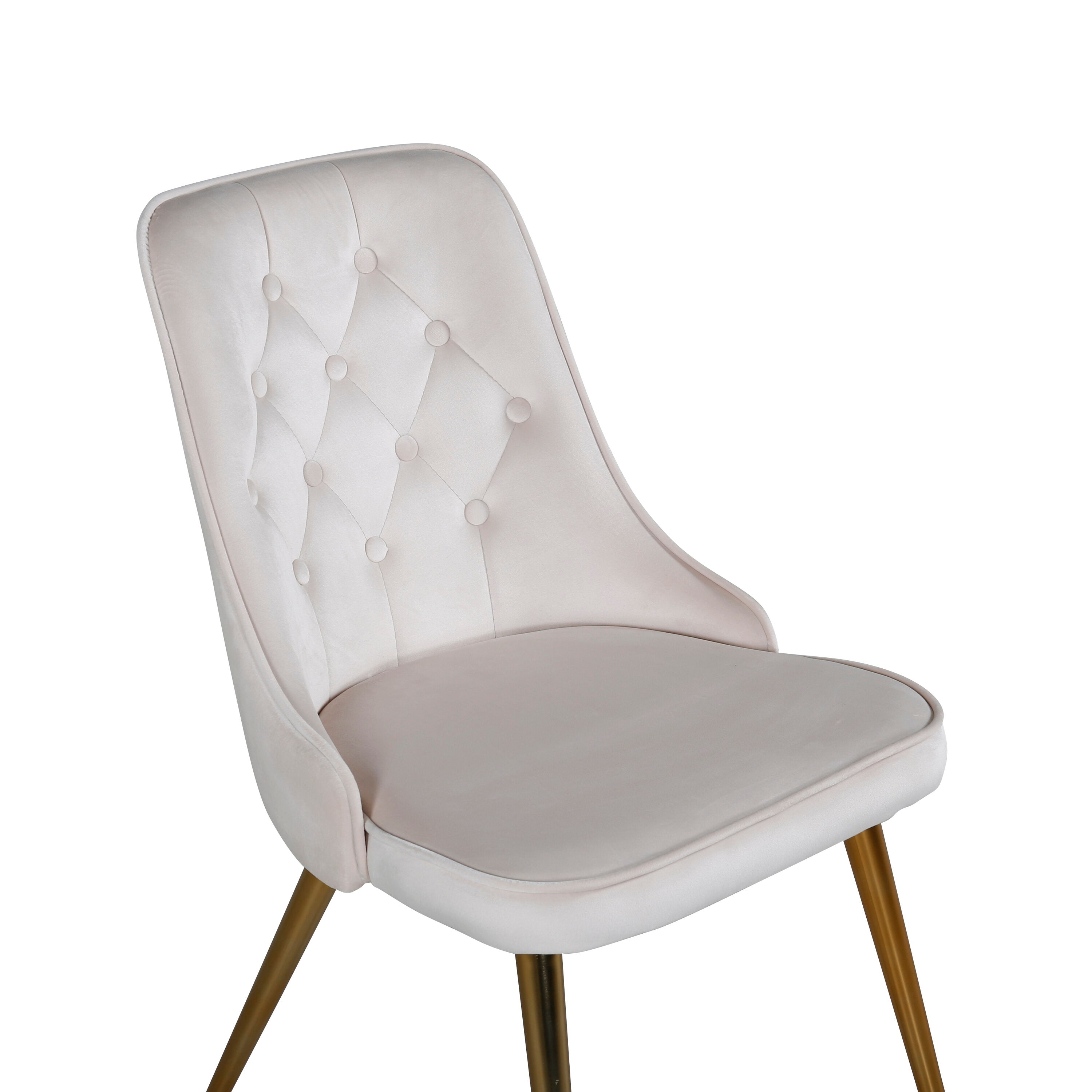 Velvet Deluxe Stuhl in Beige / Gold präsentiert im Onlineshop von KAQTU Design AG. Stuhl ist von Venture Home
