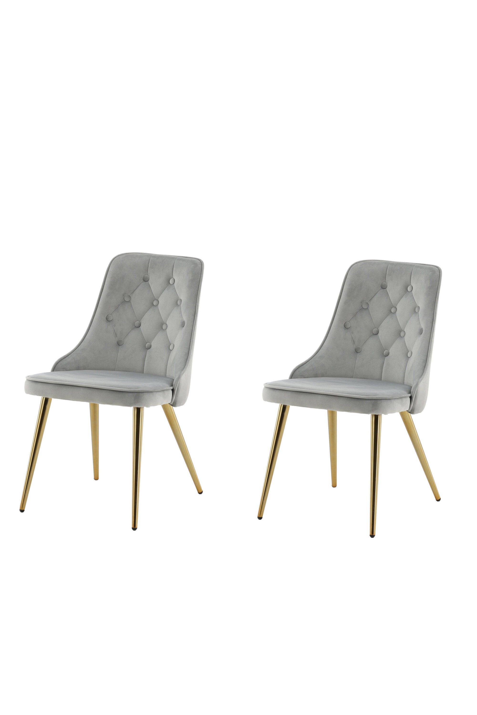 Velvet Deluxe Stuhl in Grau / Gold präsentiert im Onlineshop von KAQTU Design AG. Stuhl ist von Venture Home