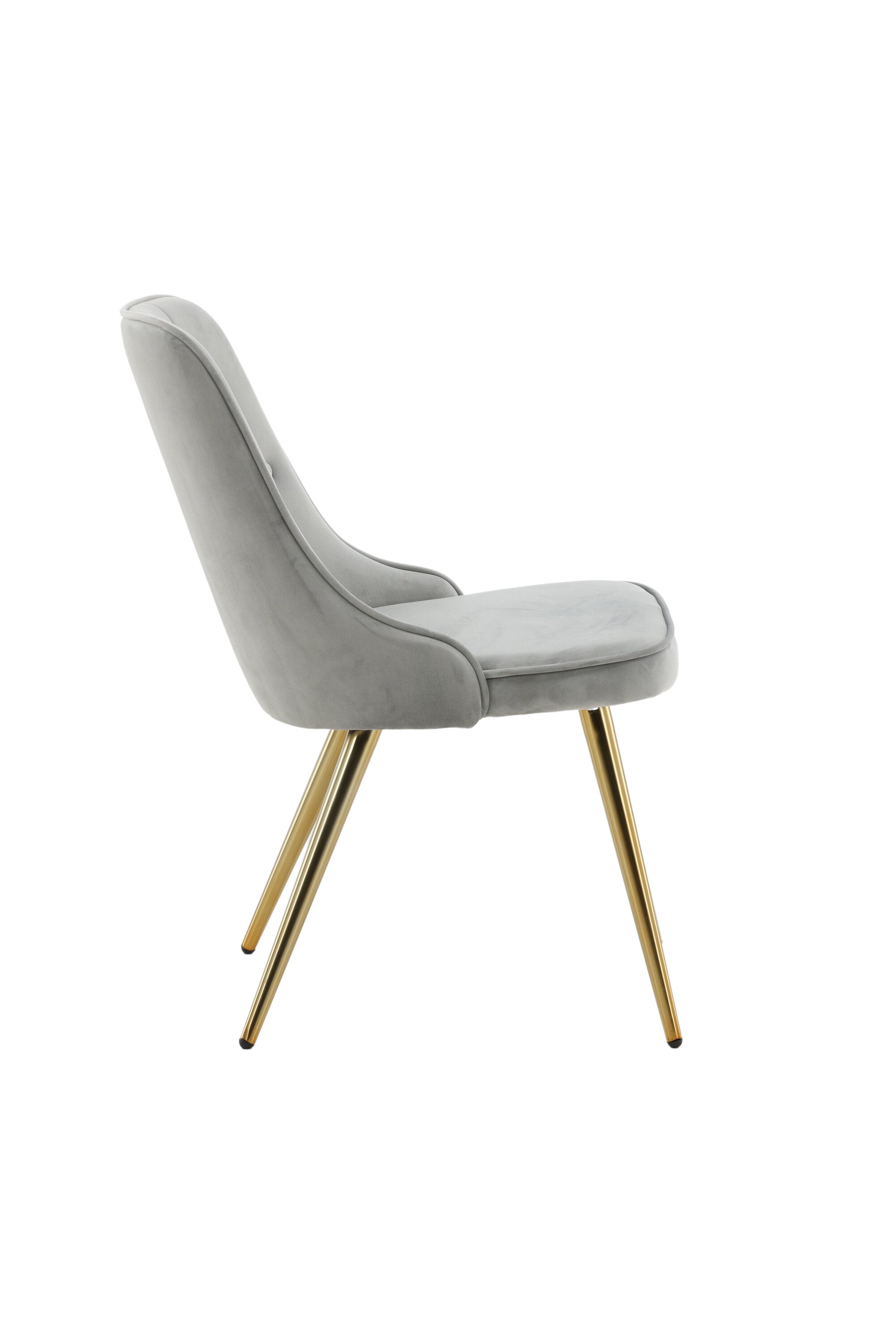 Velvet Deluxe Stuhl in Grau / Gold präsentiert im Onlineshop von KAQTU Design AG. Stuhl ist von Venture Home