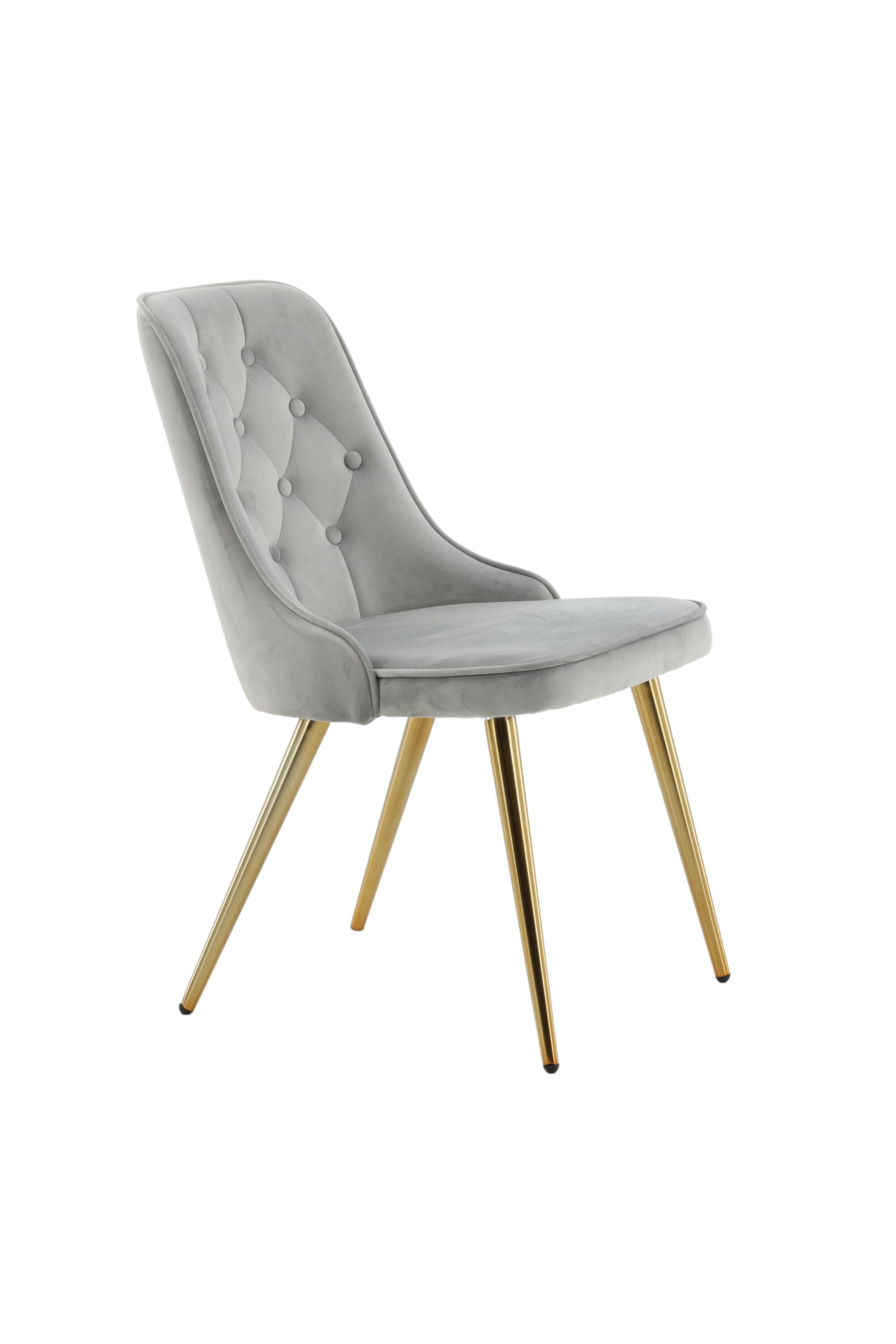 Velvet Deluxe Stuhl in Grau / Gold präsentiert im Onlineshop von KAQTU Design AG. Stuhl ist von Venture Home