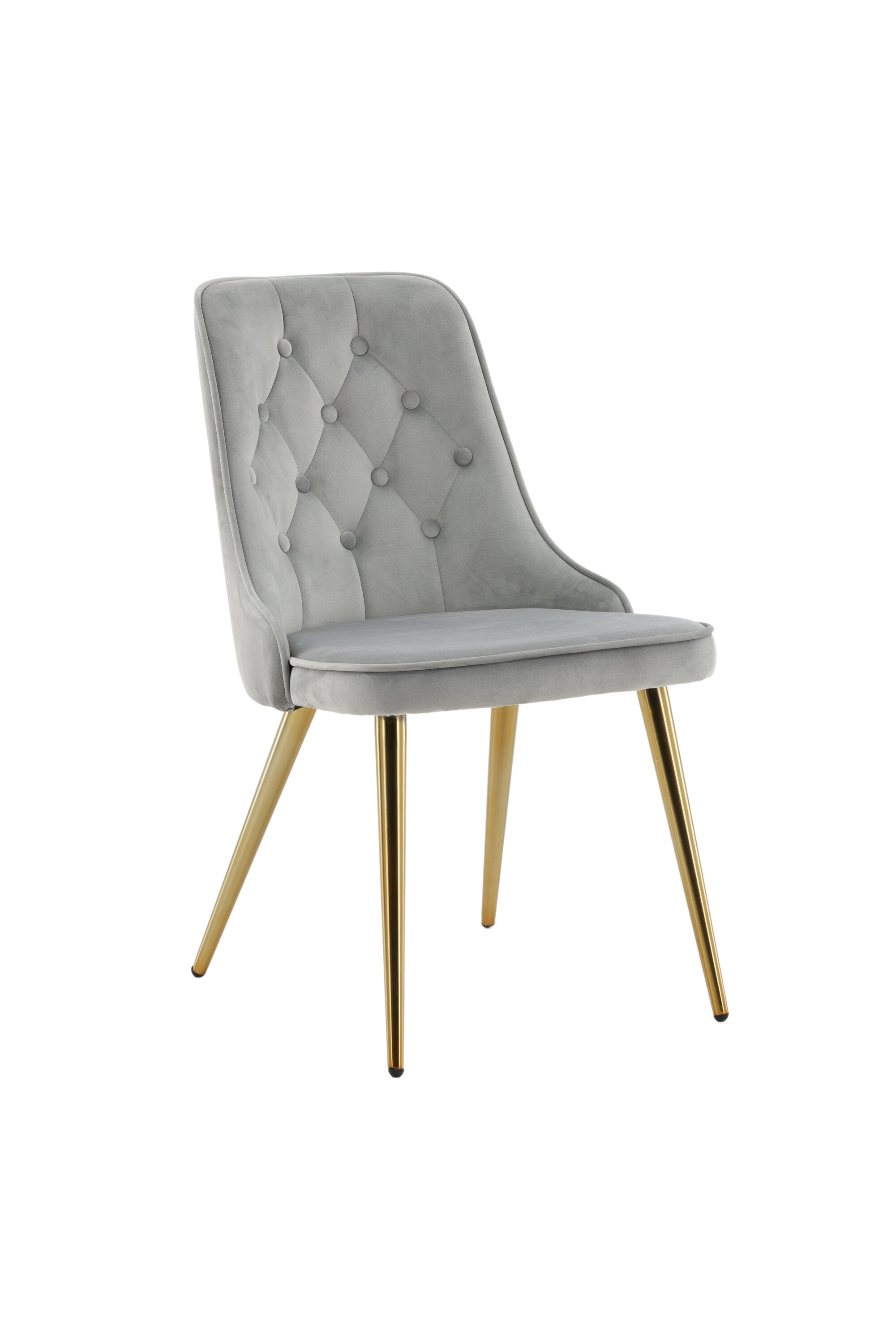 Velvet Deluxe Stuhl in Grau / Gold präsentiert im Onlineshop von KAQTU Design AG. Stuhl ist von Venture Home