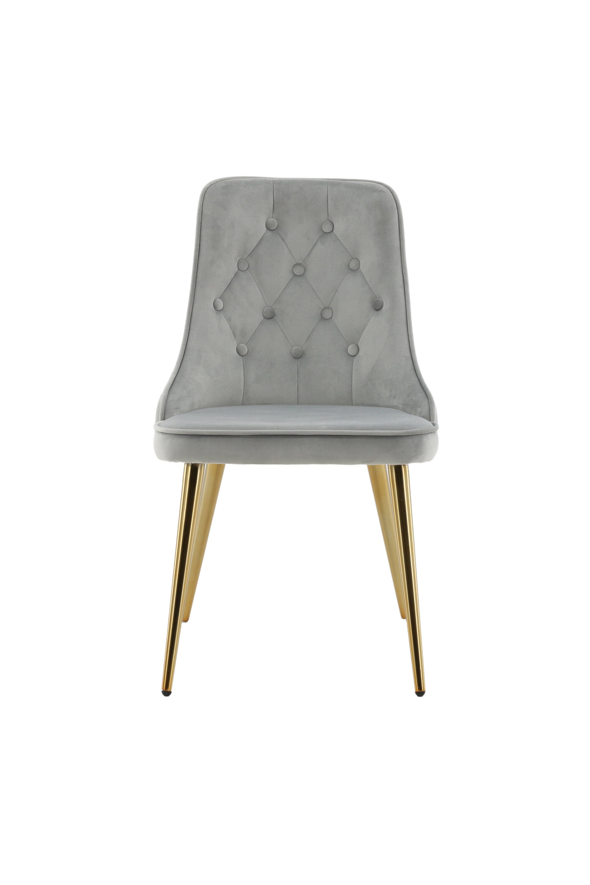 Velvet Deluxe Stuhl in Grau / Gold präsentiert im Onlineshop von KAQTU Design AG. Stuhl ist von Venture Home