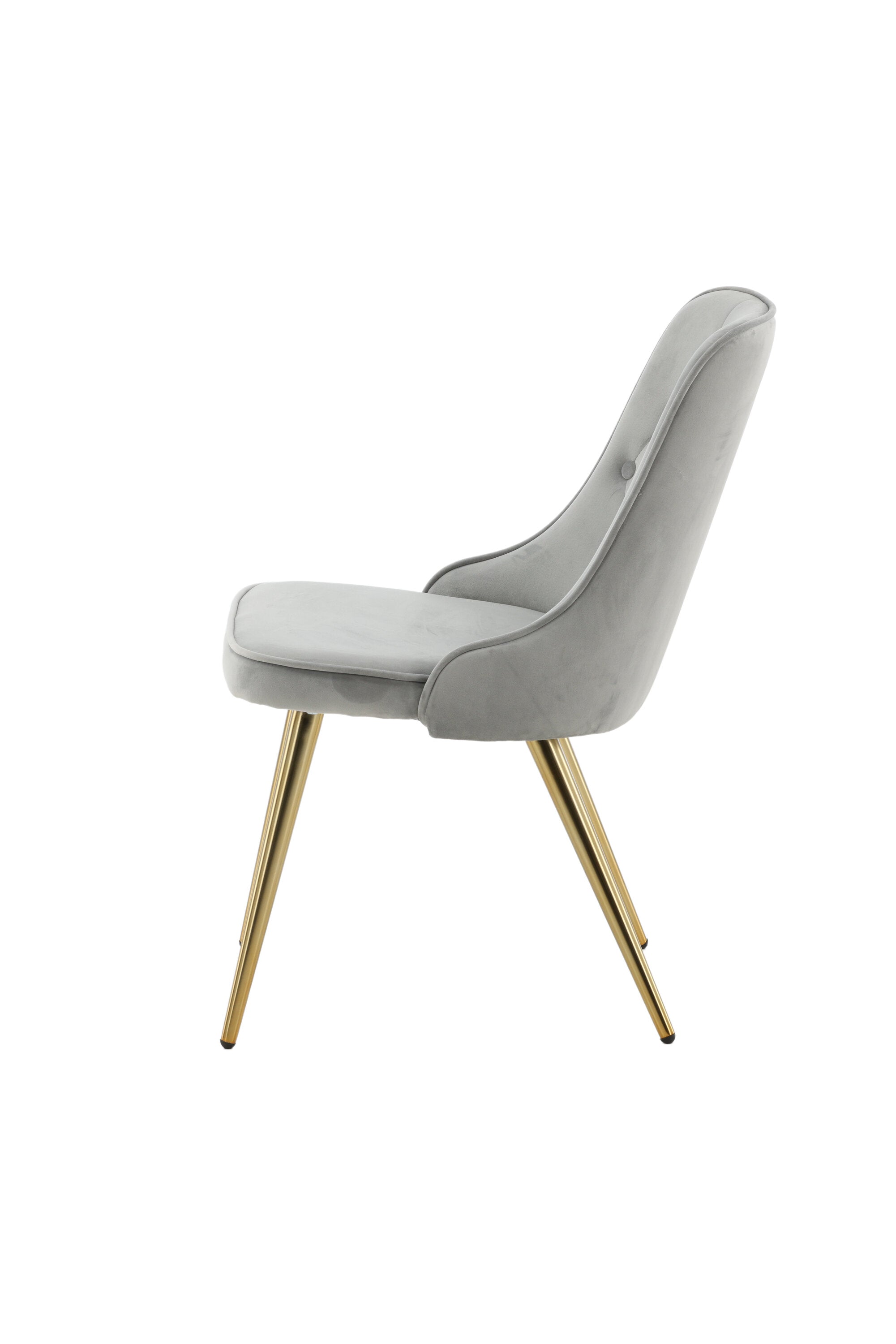 Velvet Deluxe Stuhl in Grau / Gold präsentiert im Onlineshop von KAQTU Design AG. Stuhl ist von Venture Home