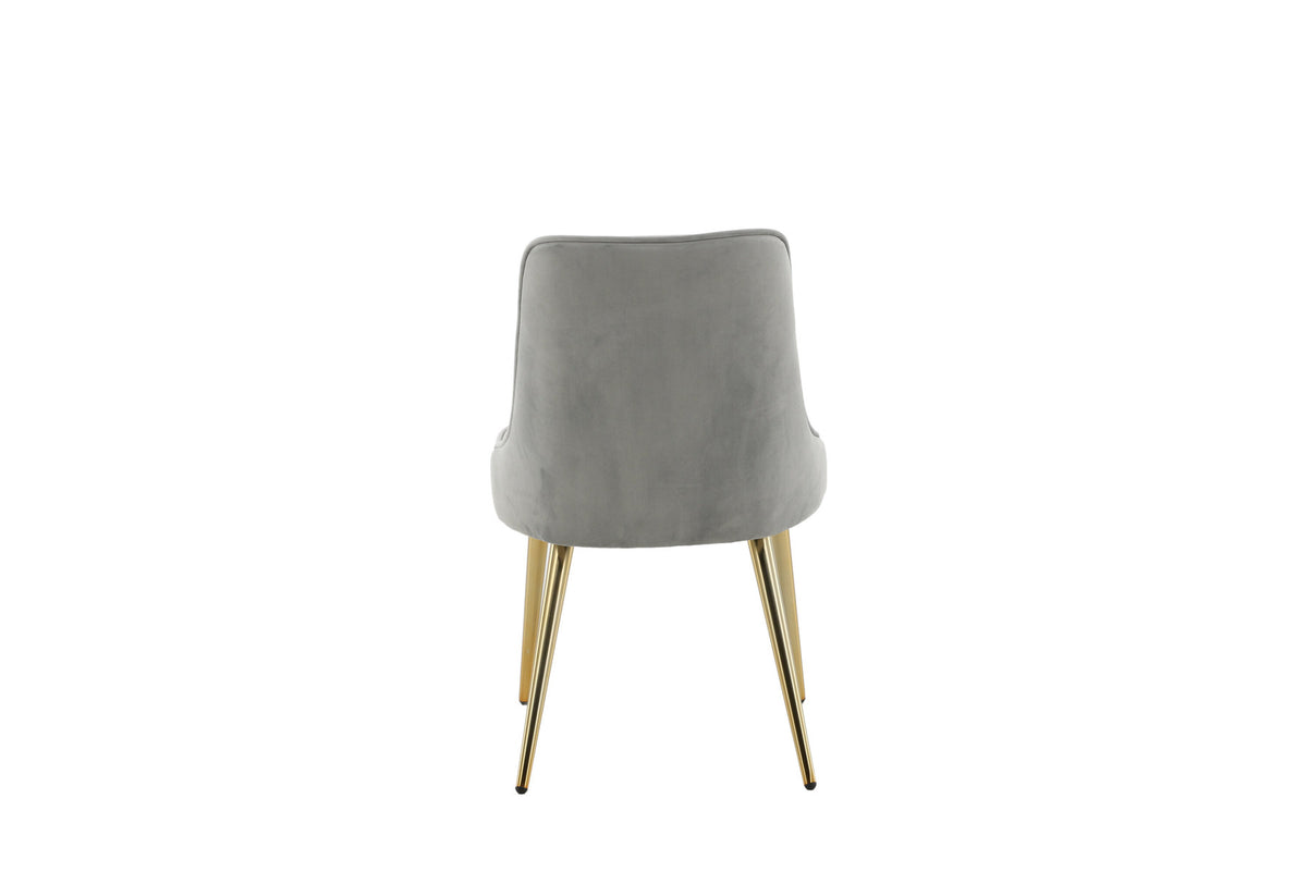 Velvet Deluxe Stuhl in Grau / Gold präsentiert im Onlineshop von KAQTU Design AG. Stuhl ist von Venture Home