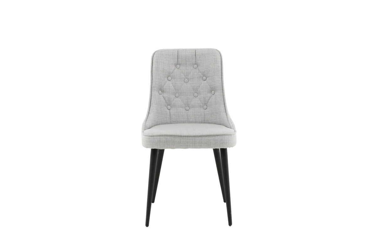 Velvet Deluxe Stuhl in Grau / Schwarz präsentiert im Onlineshop von KAQTU Design AG. Stuhl ist von Venture Home