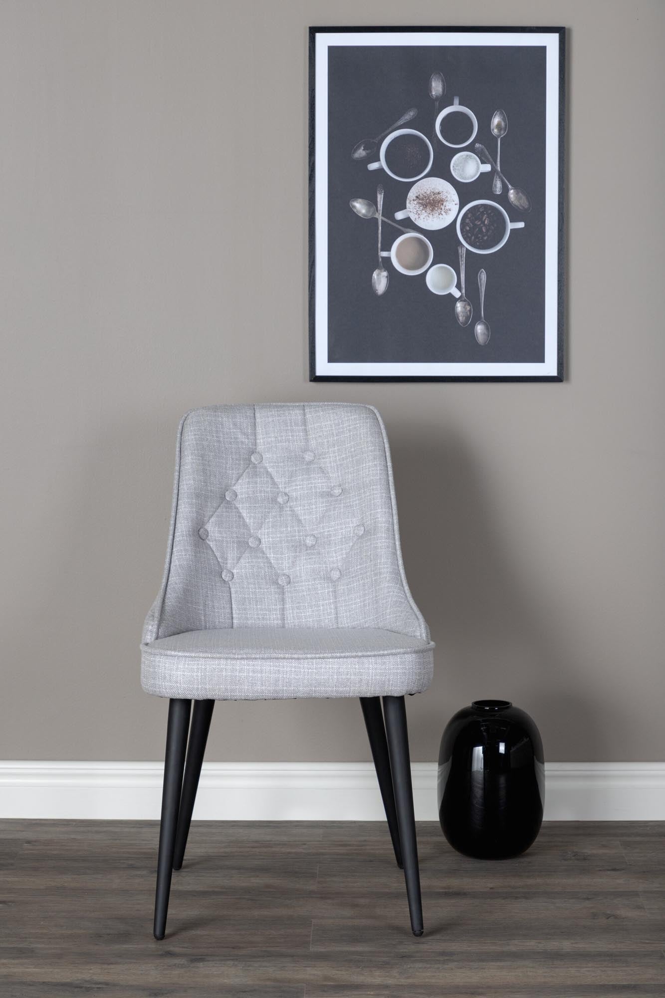 Velvet Deluxe Stuhl in Grau / Schwarz präsentiert im Onlineshop von KAQTU Design AG. Stuhl ist von Venture Home