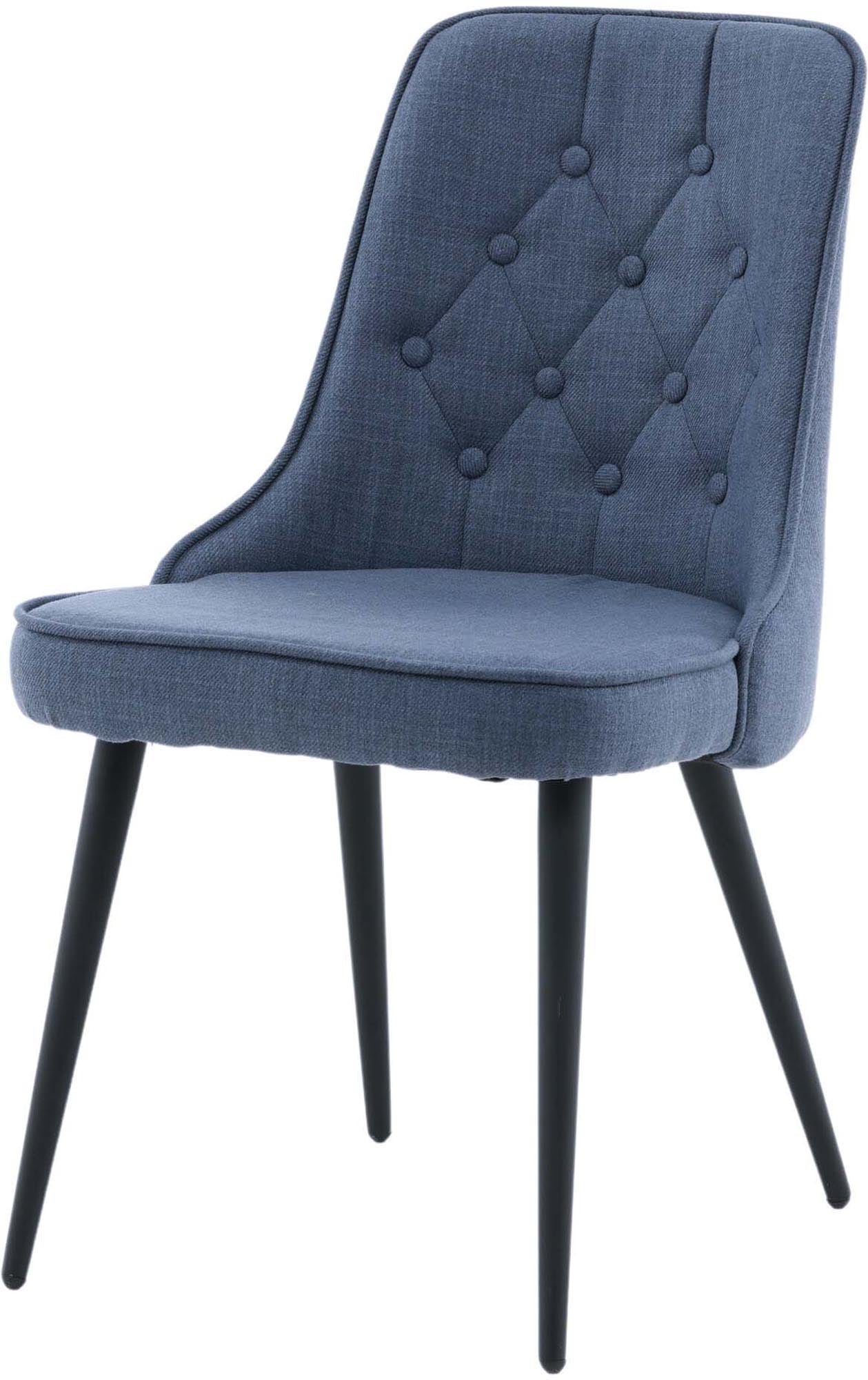 Eleganter Velvet Deluxe Stuhl: Komfort, Luxus & Stil für Ihr Esszimmer. Hochwertiges Polyester, blaue Farbgebung, stabile Beine.