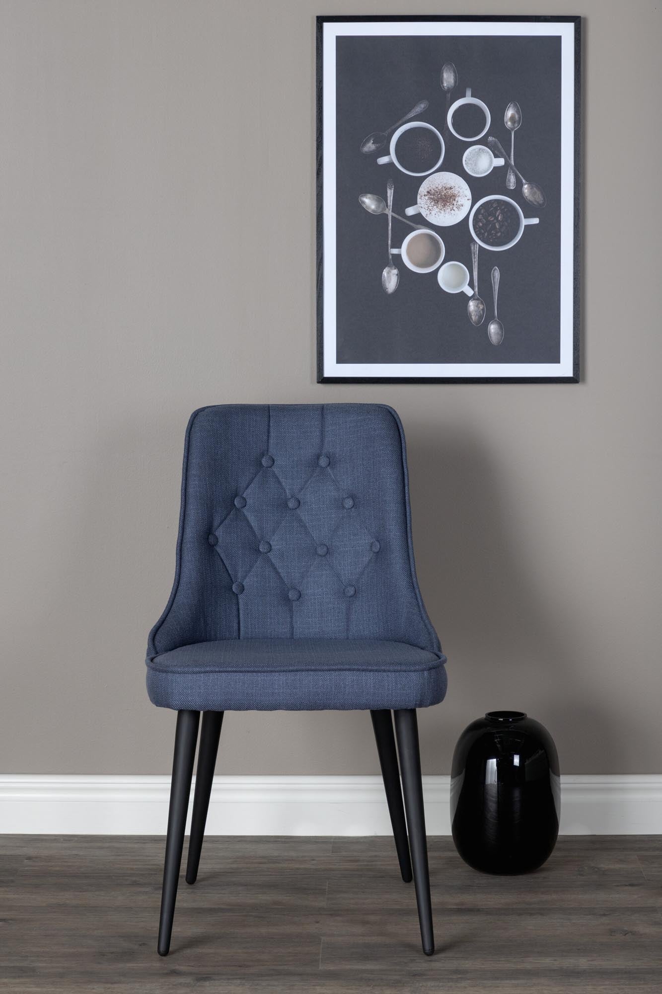 Velvet Deluxe Stuhl in Blau / Schwarz präsentiert im Onlineshop von KAQTU Design AG. Stuhl ist von Venture Home
