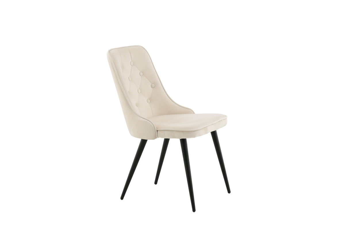 Velvet Deluxe Stuhl in Beige / Schwarz präsentiert im Onlineshop von KAQTU Design AG. Stuhl ist von Venture Home