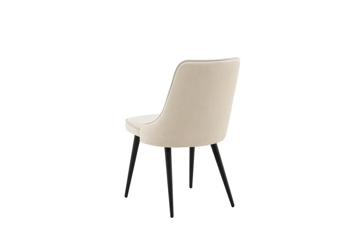 Velvet Deluxe Stuhl in Beige / Schwarz präsentiert im Onlineshop von KAQTU Design AG. Stuhl ist von Venture Home