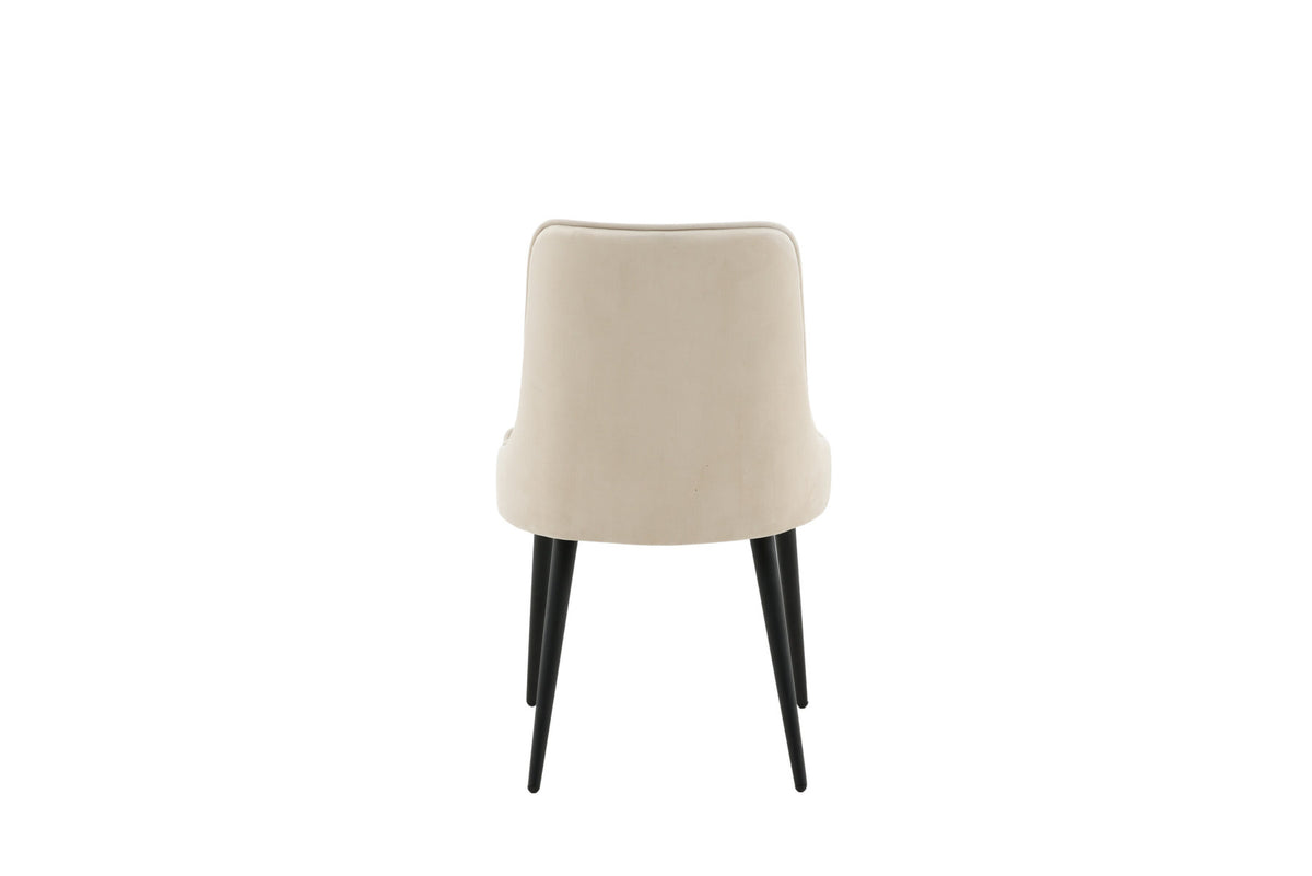Velvet Deluxe Stuhl in Beige / Schwarz präsentiert im Onlineshop von KAQTU Design AG. Stuhl ist von Venture Home