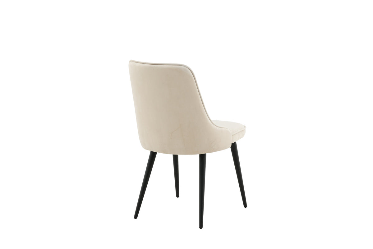 Velvet Deluxe Stuhl in Beige / Schwarz präsentiert im Onlineshop von KAQTU Design AG. Stuhl ist von Venture Home