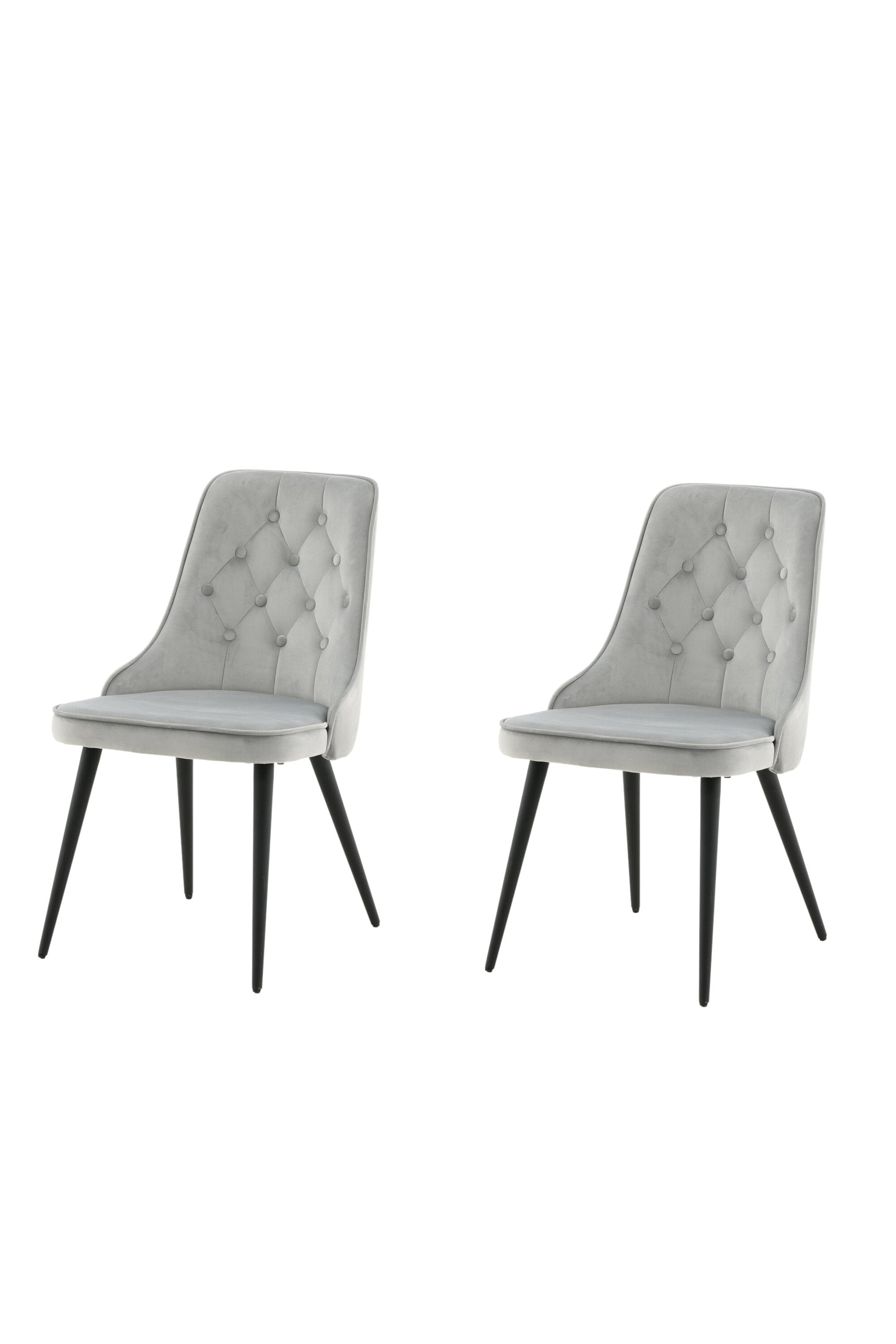 Velvet Deluxe Stuhl in Hellgrau / Schwarz präsentiert im Onlineshop von KAQTU Design AG. Stuhl ist von Venture Home