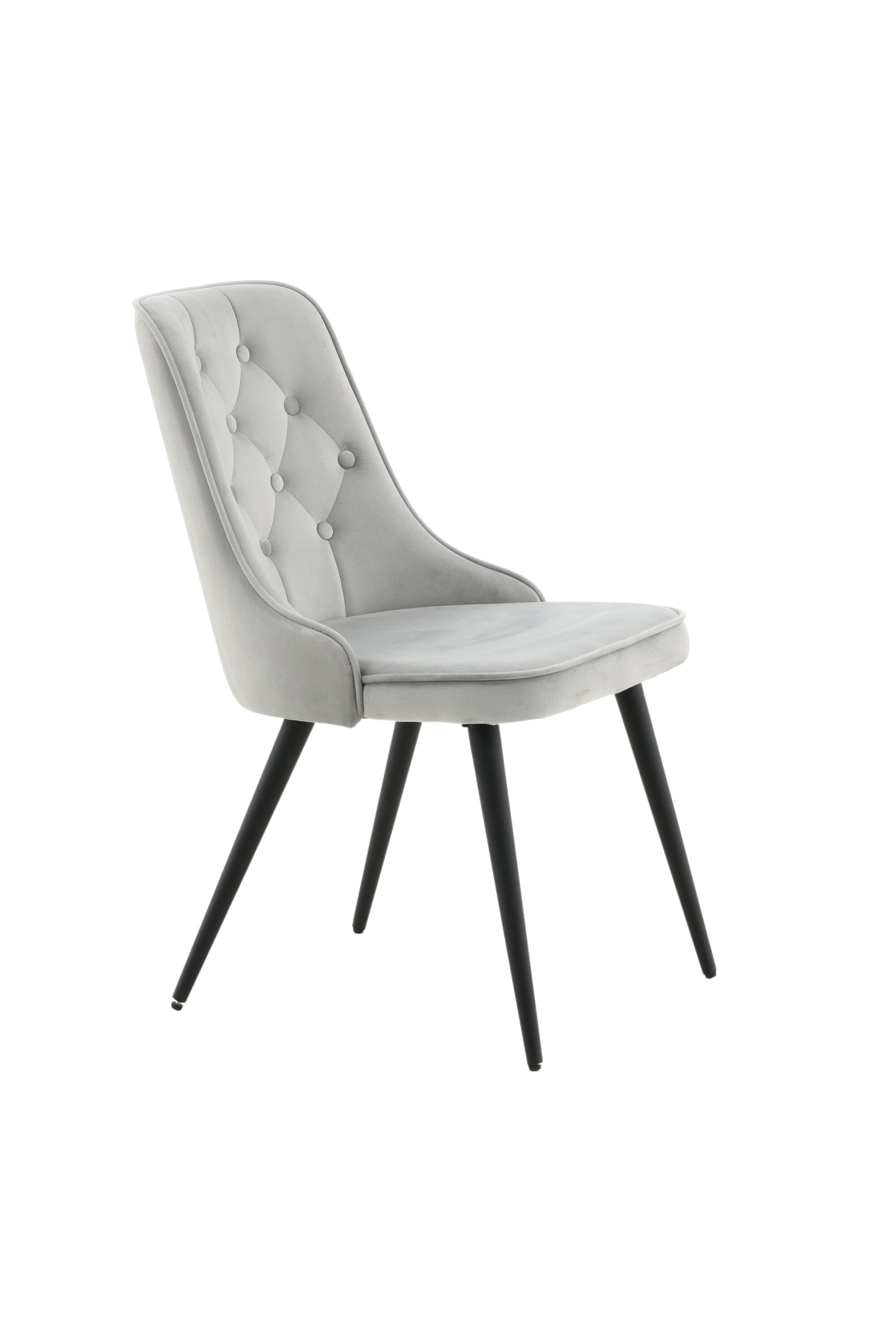 Velvet Deluxe Stuhl in Hellgrau / Schwarz präsentiert im Onlineshop von KAQTU Design AG. Stuhl ist von Venture Home