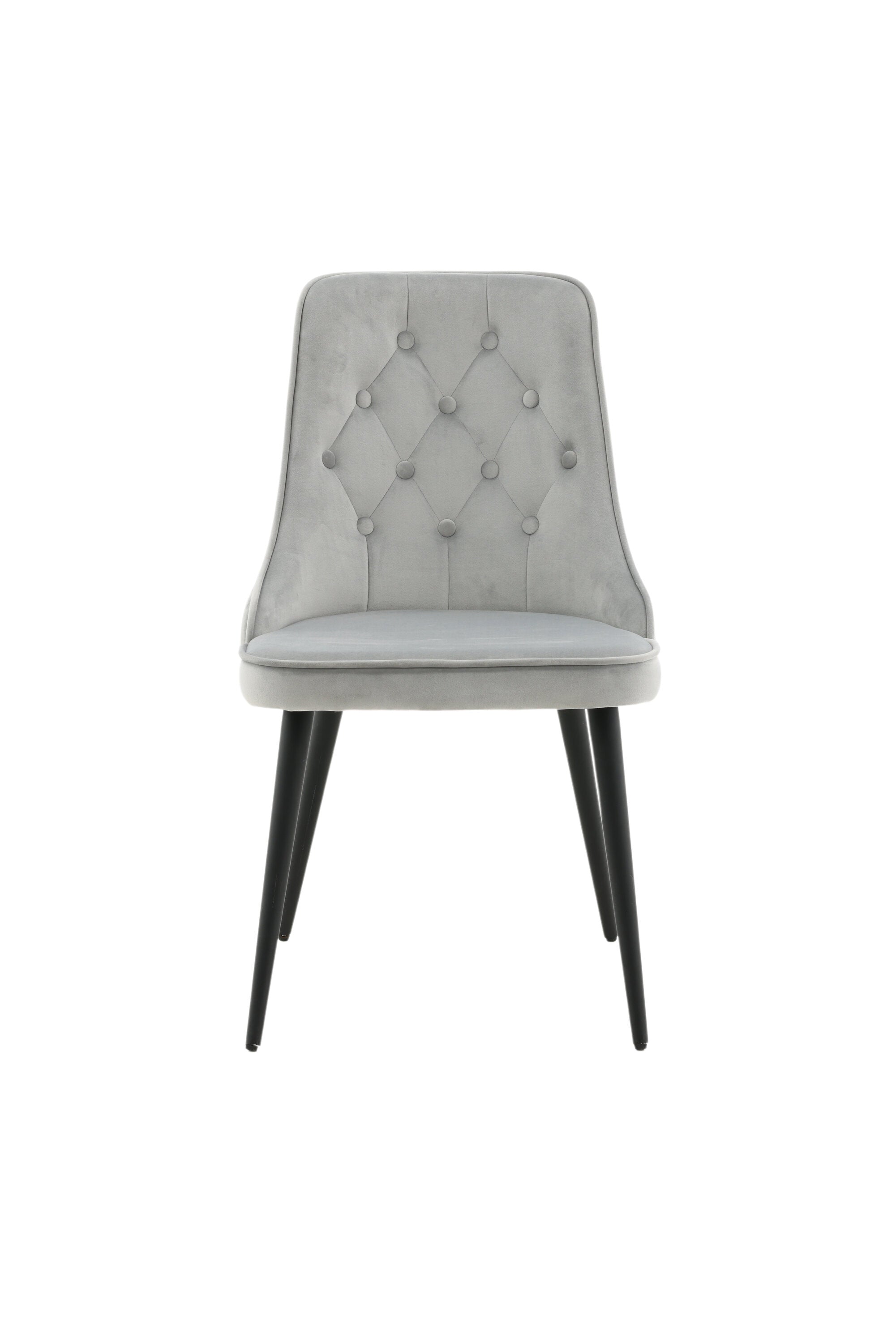 Velvet Deluxe Stuhl in Hellgrau / Schwarz präsentiert im Onlineshop von KAQTU Design AG. Stuhl ist von Venture Home