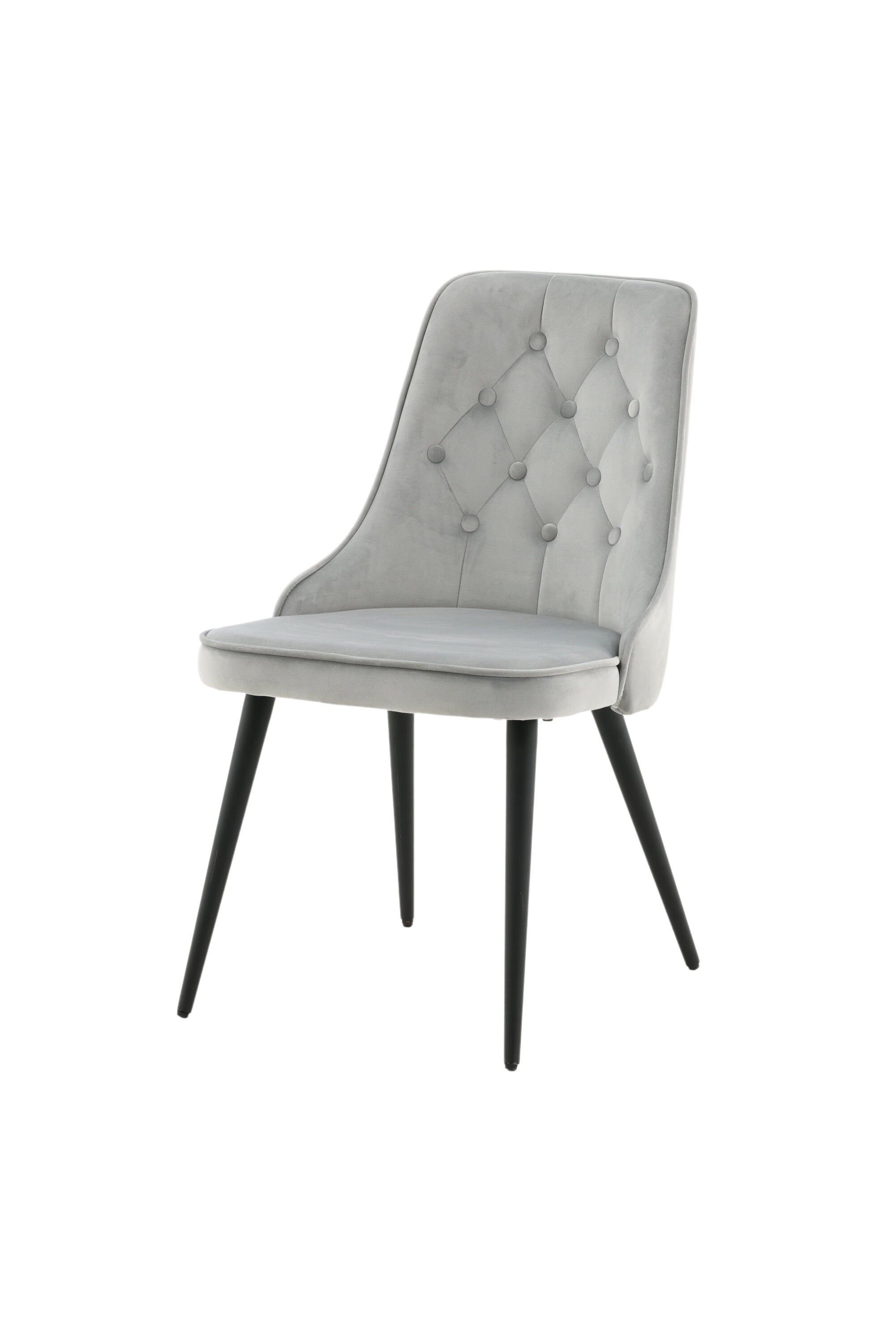 Velvet Deluxe Stuhl in Hellgrau / Schwarz präsentiert im Onlineshop von KAQTU Design AG. Stuhl ist von Venture Home