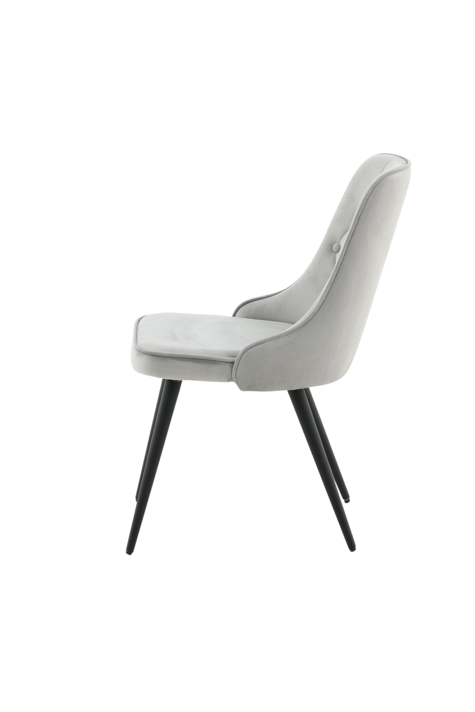 Velvet Deluxe Stuhl in Hellgrau / Schwarz präsentiert im Onlineshop von KAQTU Design AG. Stuhl ist von Venture Home