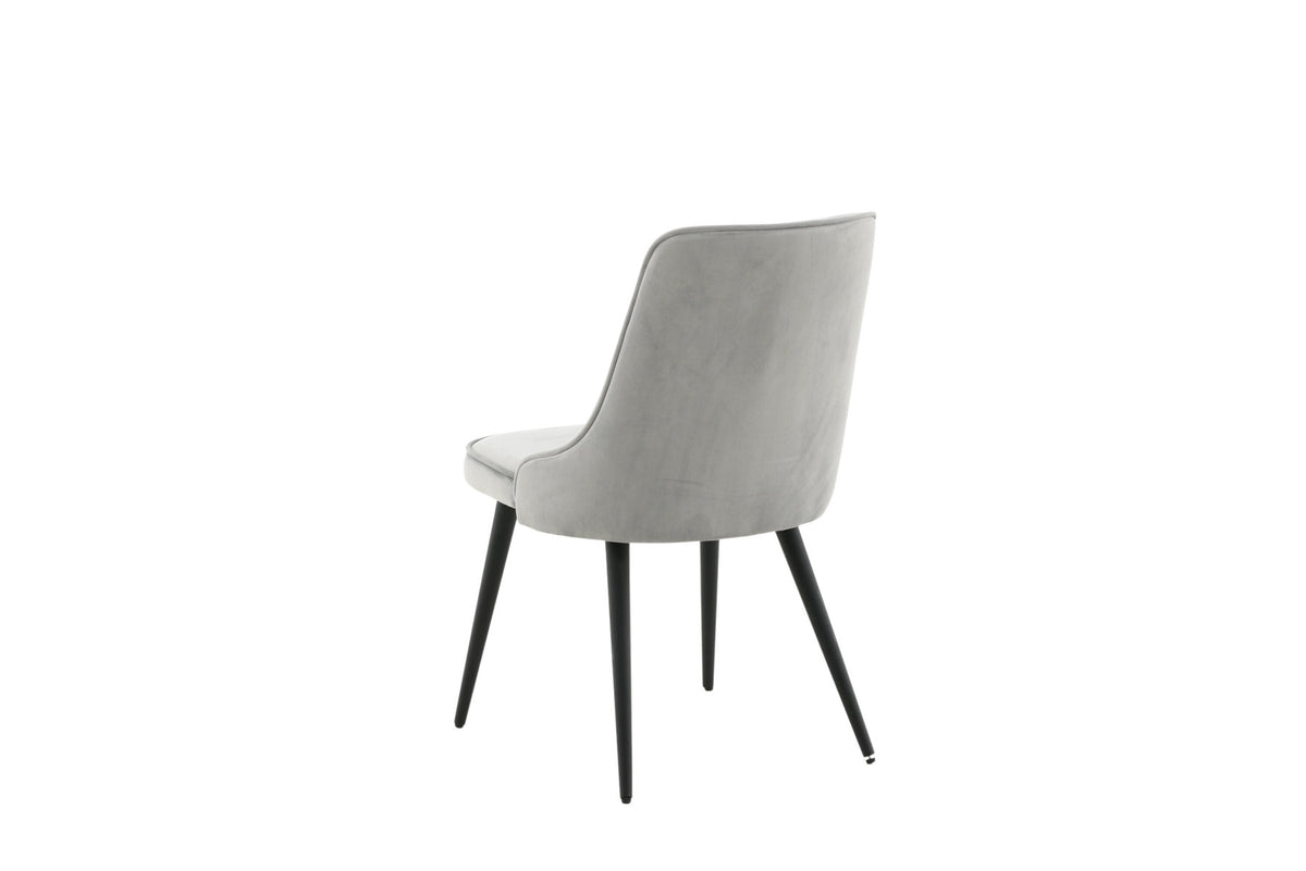 Velvet Deluxe Stuhl in Hellgrau / Schwarz präsentiert im Onlineshop von KAQTU Design AG. Stuhl ist von Venture Home