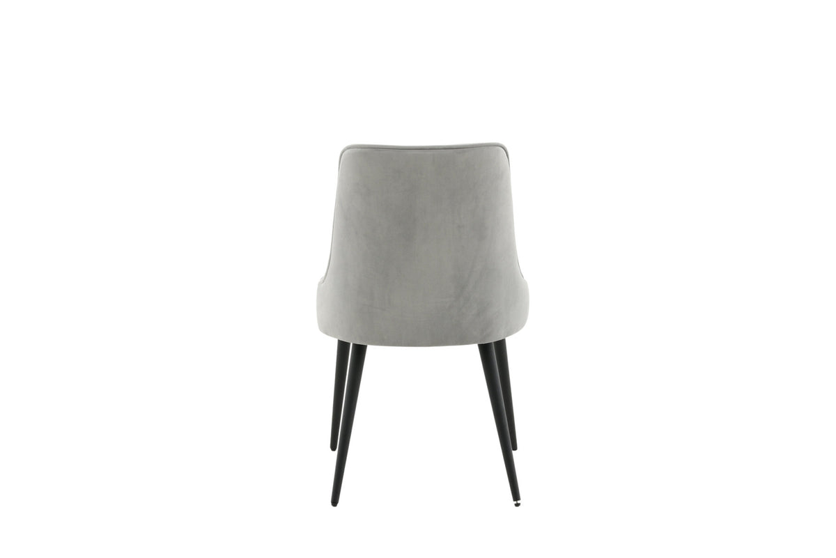 Velvet Deluxe Stuhl in Hellgrau / Schwarz präsentiert im Onlineshop von KAQTU Design AG. Stuhl ist von Venture Home