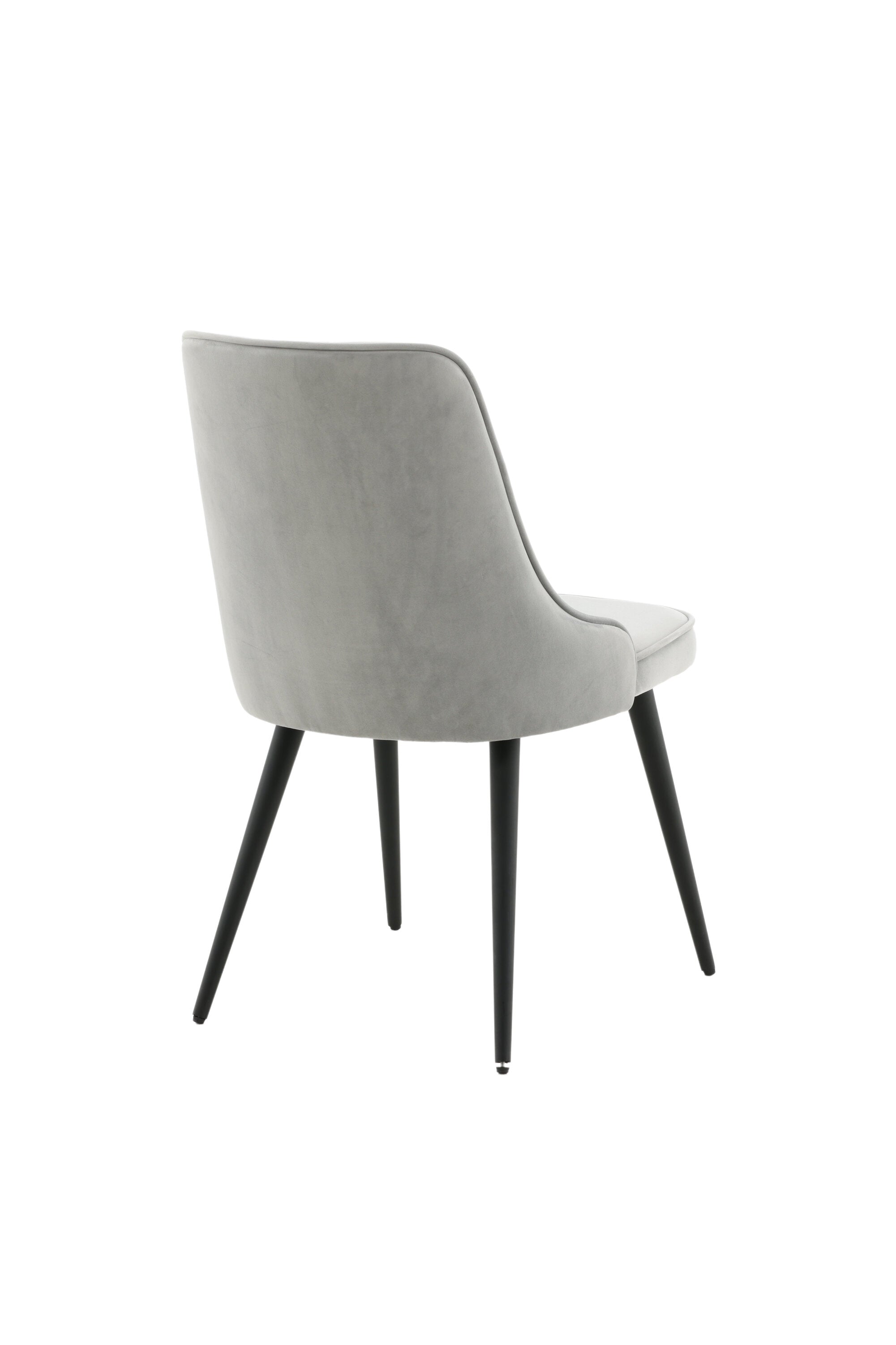 Velvet Deluxe Stuhl in Hellgrau / Schwarz präsentiert im Onlineshop von KAQTU Design AG. Stuhl ist von Venture Home