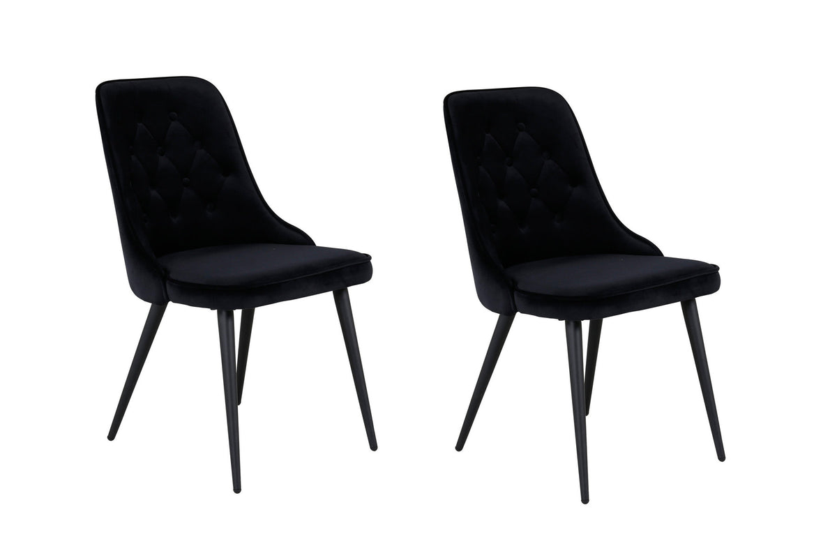 Velvet Deluxe Stuhl in Schwarz präsentiert im Onlineshop von KAQTU Design AG. Stuhl ist von Venture Home