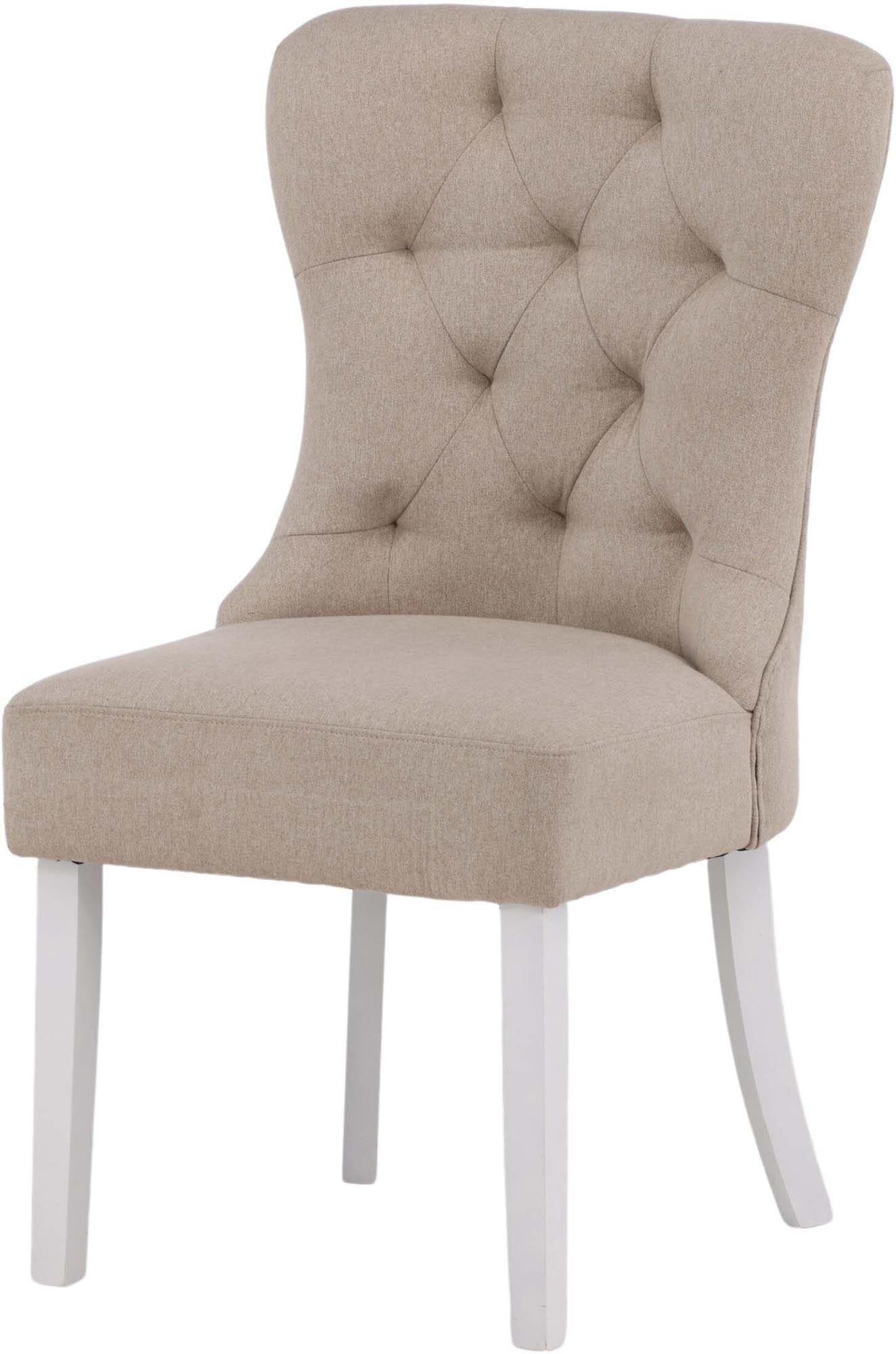 Entdecken Sie den Vista Stuhl von Venture Home: Ein stilvolles Möbelstück aus Eiche und beigem Leinen, das Komfort und Eleganz vereint.