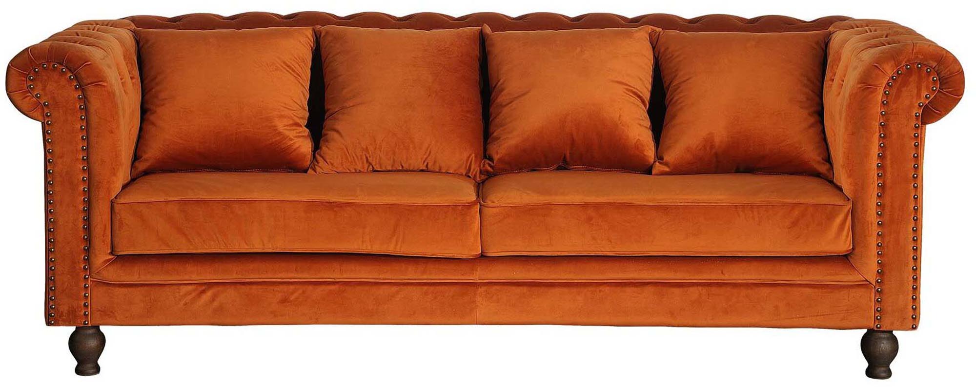 Velvet 3-Sitzer Sofa in Rusty Orange präsentiert im Onlineshop von KAQTU Design AG. 3er Sofa ist von Venture Home