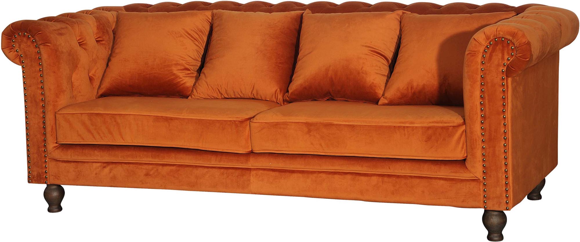 Velvet 3-Sitzer Sofa in Rusty Orange präsentiert im Onlineshop von KAQTU Design AG. 3er Sofa ist von Venture Home