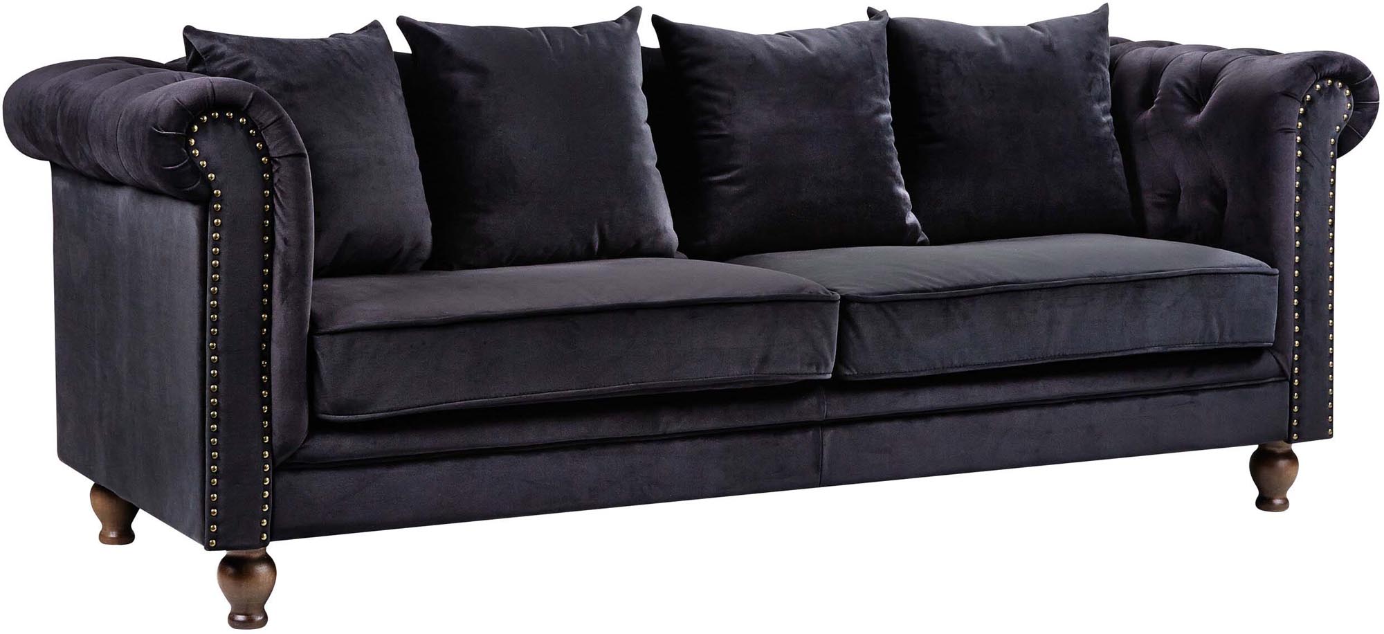 Velvet 3-Sitzer Sofa in Schwarz präsentiert im Onlineshop von KAQTU Design AG. 3er Sofa ist von Venture Home