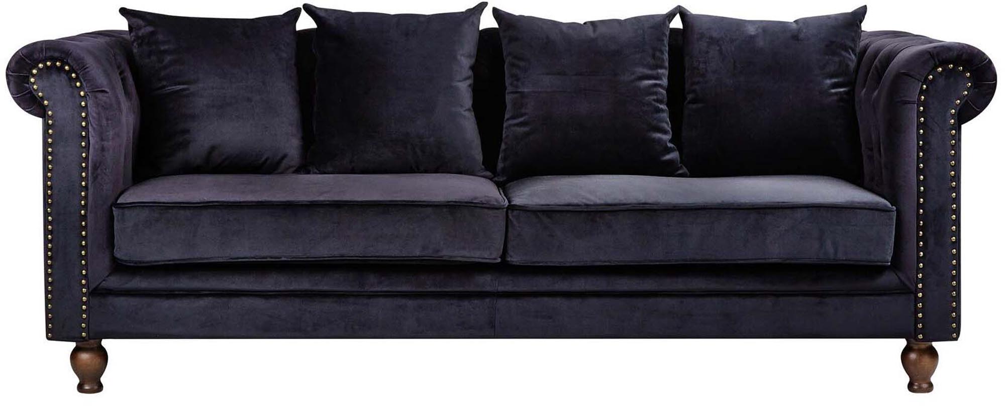 Velvet 3-Sitzer Sofa in Schwarz präsentiert im Onlineshop von KAQTU Design AG. 3er Sofa ist von Venture Home