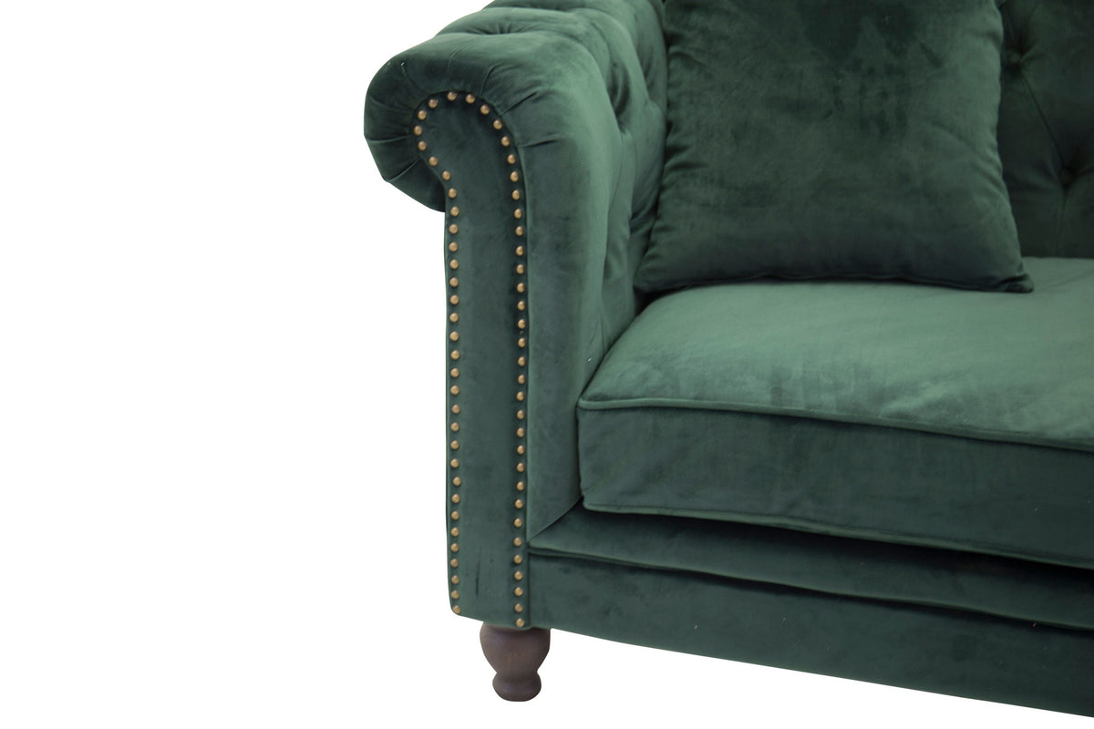 Velvet 3-Sitzer Sofa in Mossgrün präsentiert im Onlineshop von KAQTU Design AG. 3er Sofa ist von Venture Home