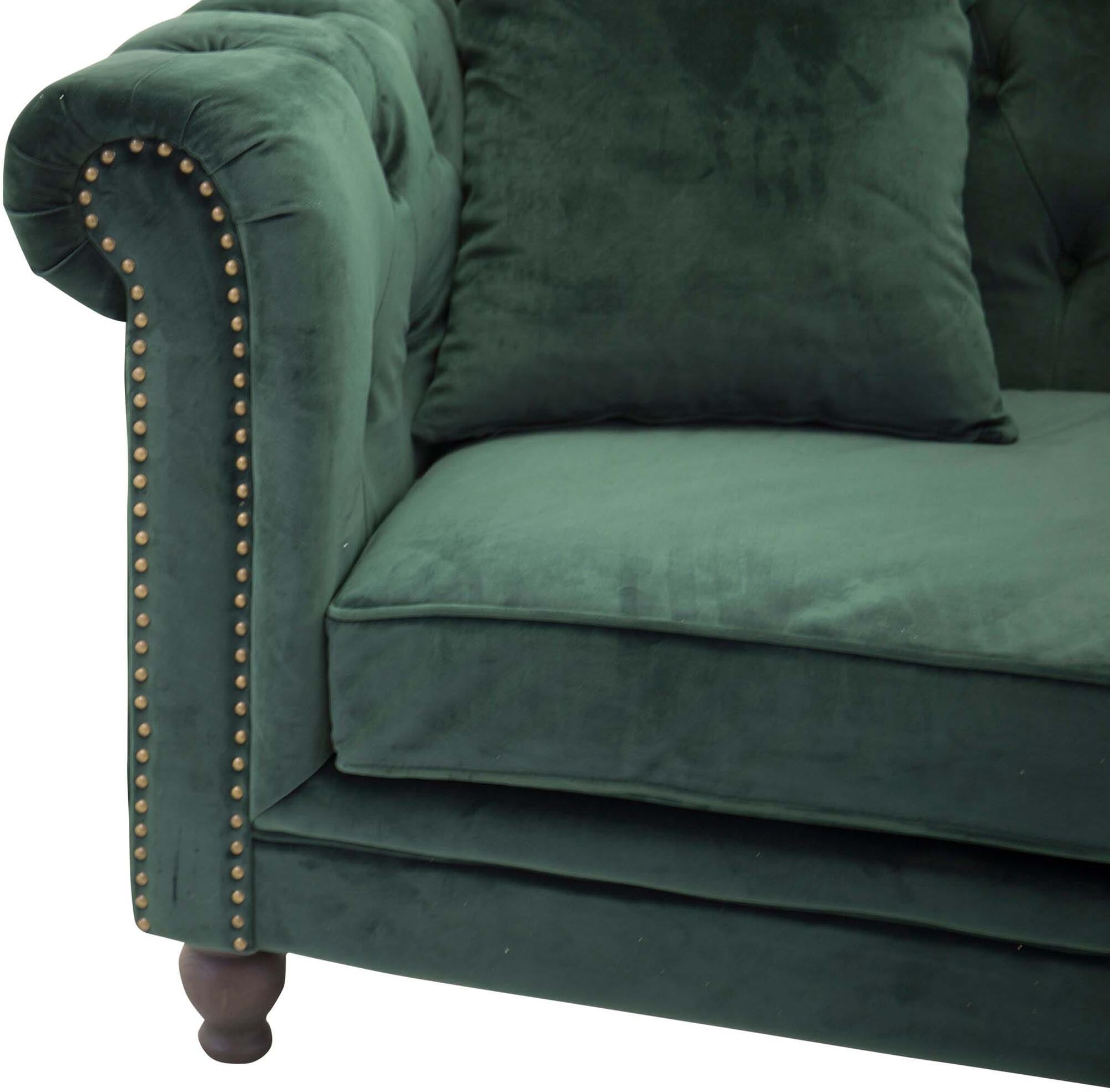Velvet 3-Sitzer Sofa in Mossgrün präsentiert im Onlineshop von KAQTU Design AG. 3er Sofa ist von Venture Home