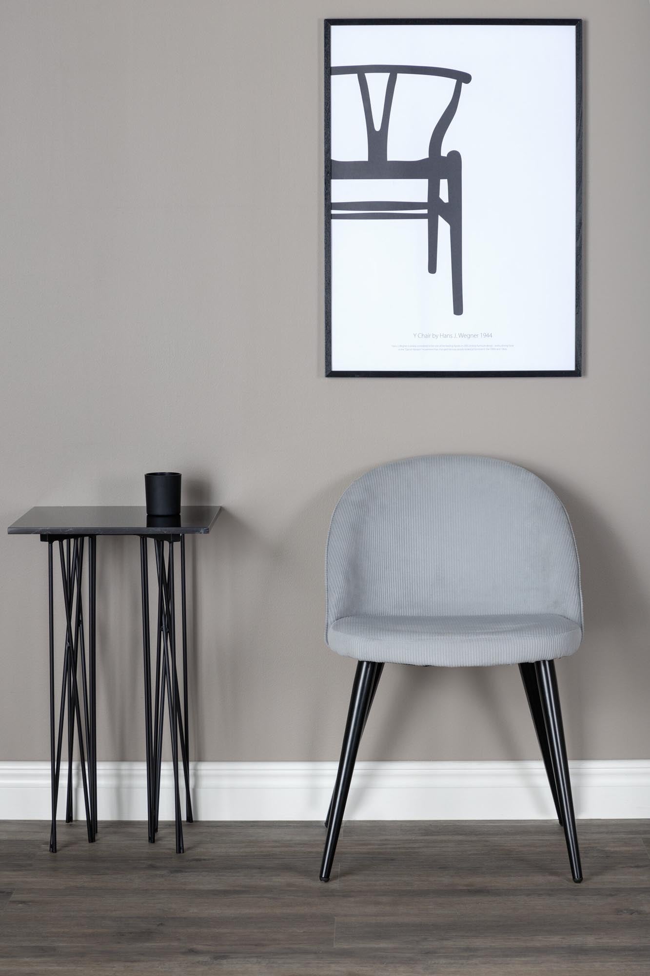 Velvet Matstol Manchester Stuhl in Hellgrau / Schwarz präsentiert im Onlineshop von KAQTU Design AG. Schalenstuhl ist von Venture Home