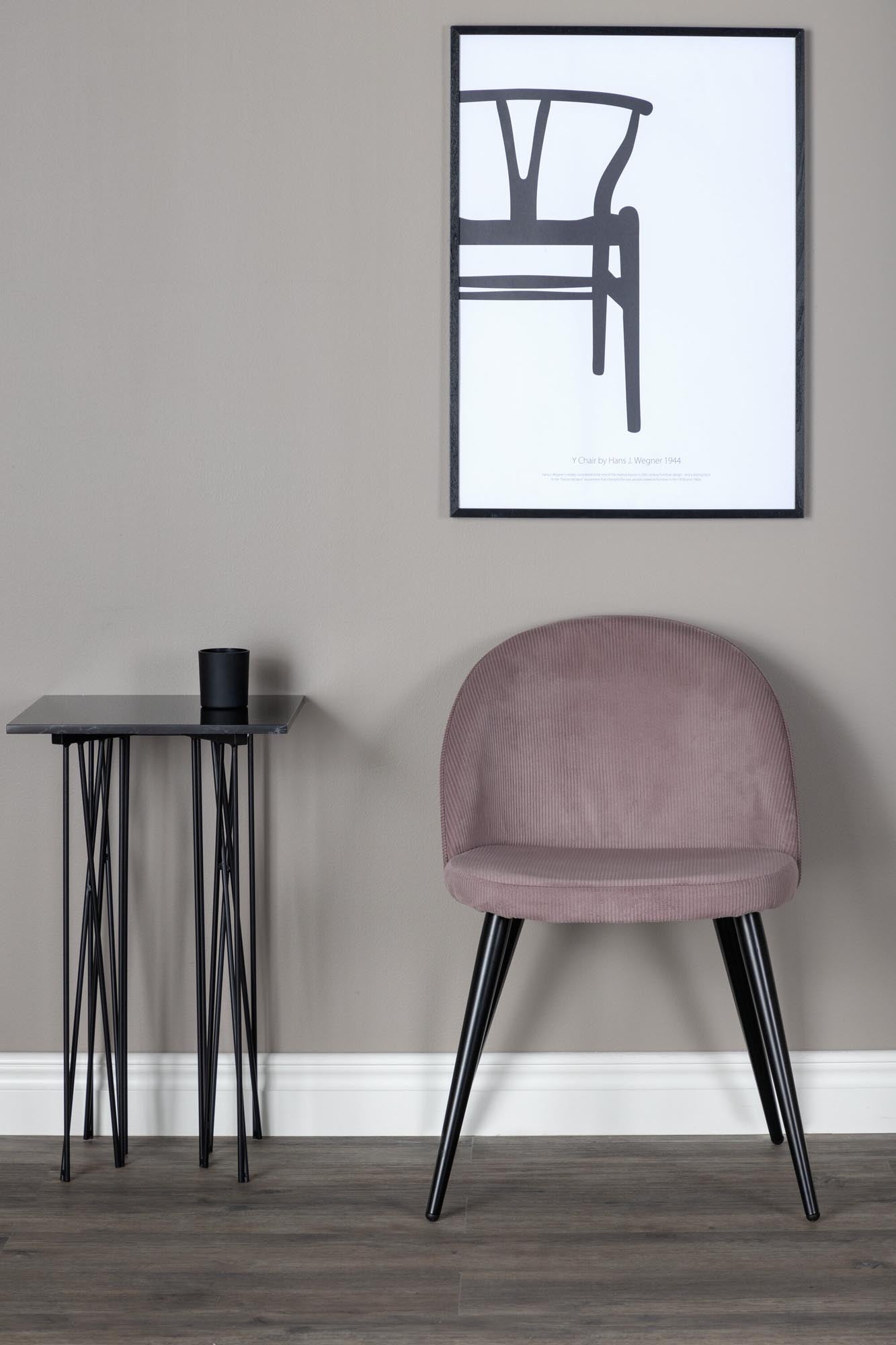 Stylischer Schalenstuhl Velvet Matstol Manchester in sanftem Altrosa. Hochwertiger Cord-Stoff, optimaler Sitzkomfort und modernes Design für Ihr Esszimmer.