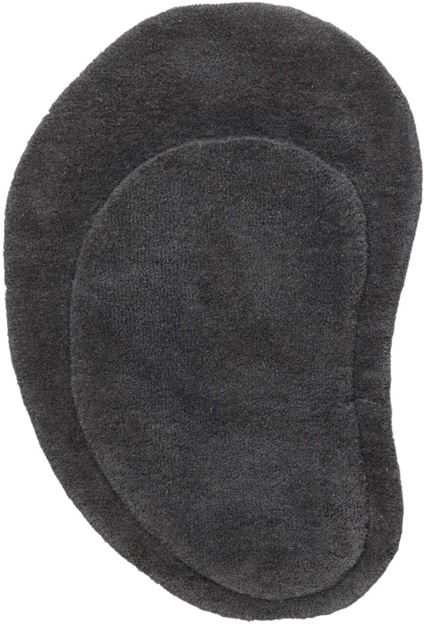 Eleganter Sten Teppich von Venture Home: Hochwertige Wolle, handgefertigt, 50x75 cm, dunkelgrau, ideal für jeden Eingangsbereich.