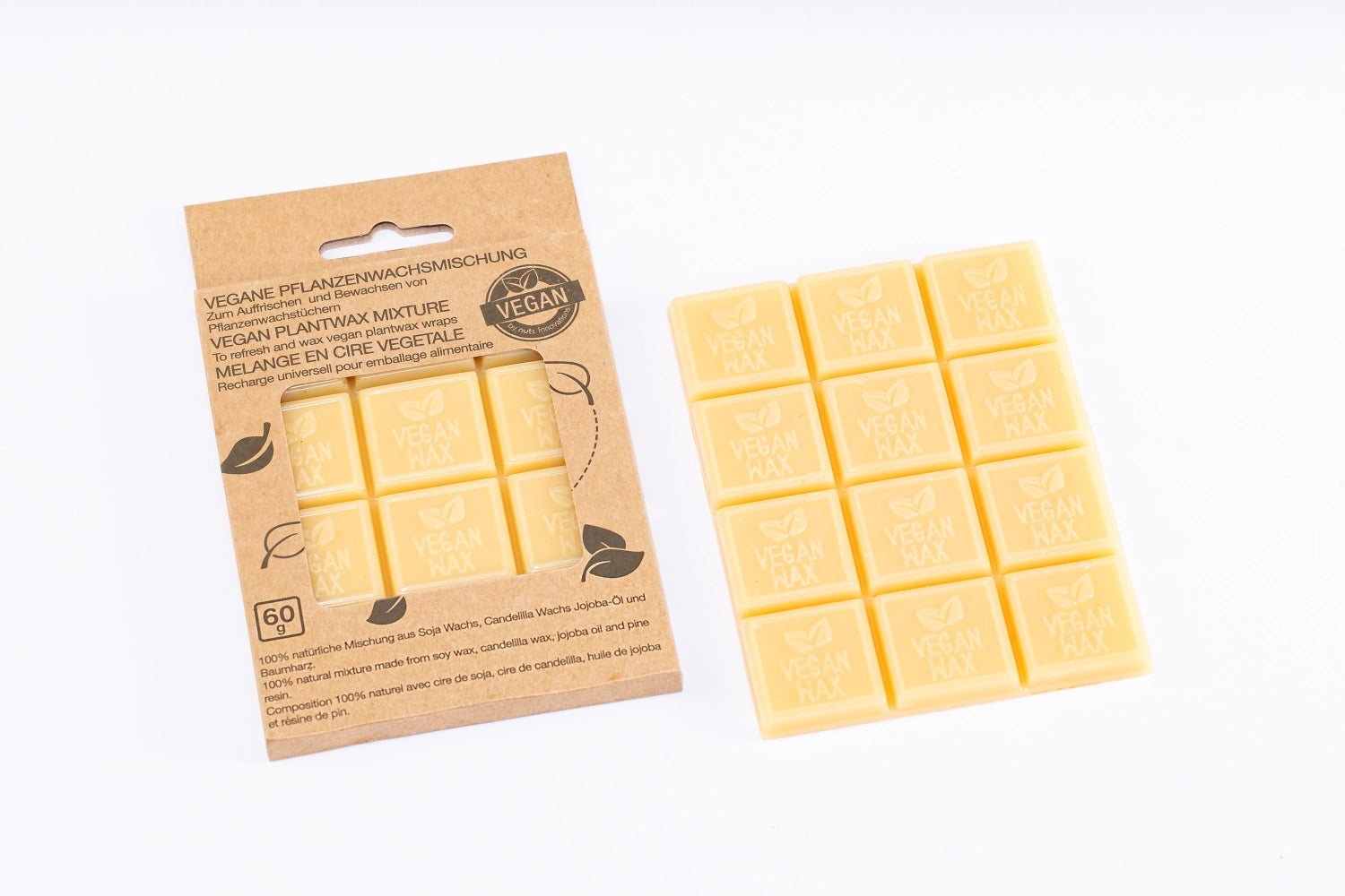 Vegane Pflanzenwachsmischung für DIY Wachstücher. Nachhaltig, umweltfreundlich und einfach in der Anwendung. Jetzt bestellen!