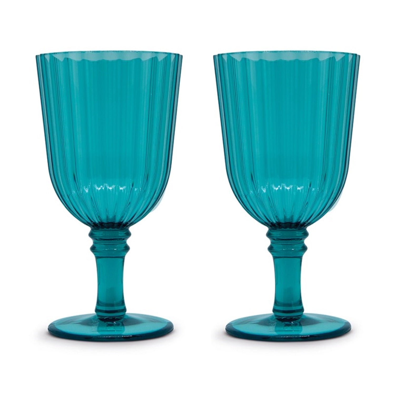 Praktisches 2er Set aus robusten Acryl-Gläsern (460ml) in stilvollem Türkis, perfekt für jede Gelegenheit, drinnen und draußen.